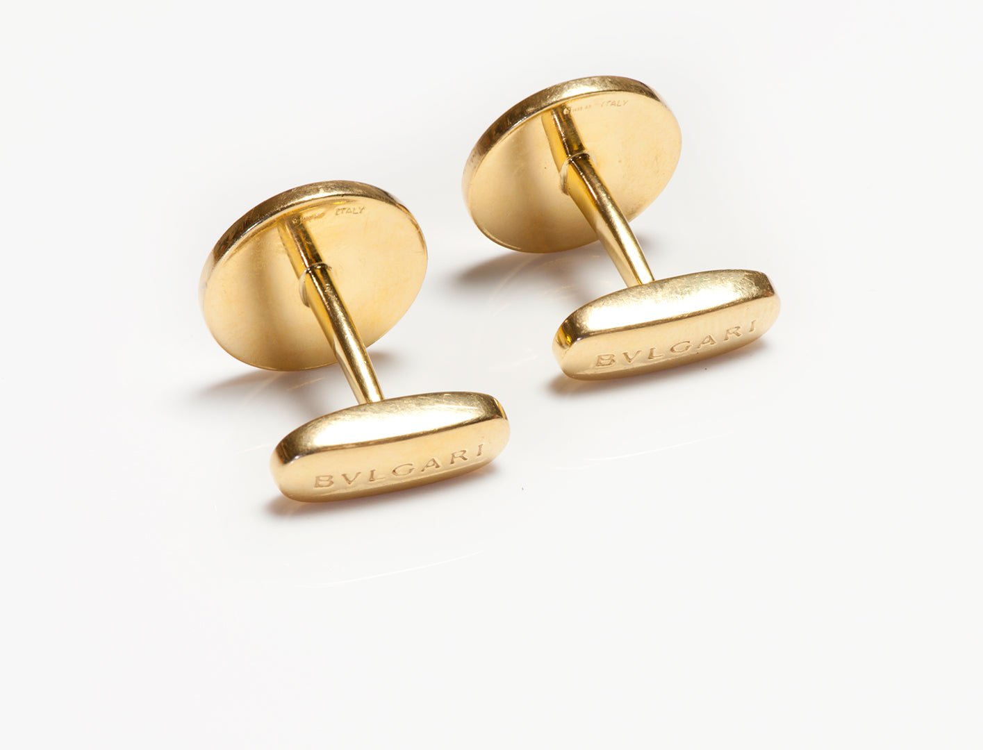 Bulgari Bvlgari 18K Yellow Gold Onyx Cufflinks