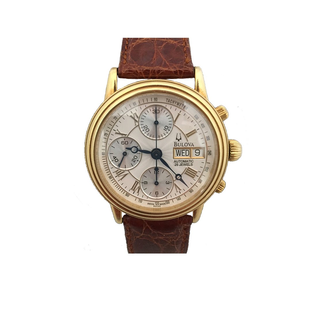 Bulova 18K Gold Chronograph Automatic Watch 60C00