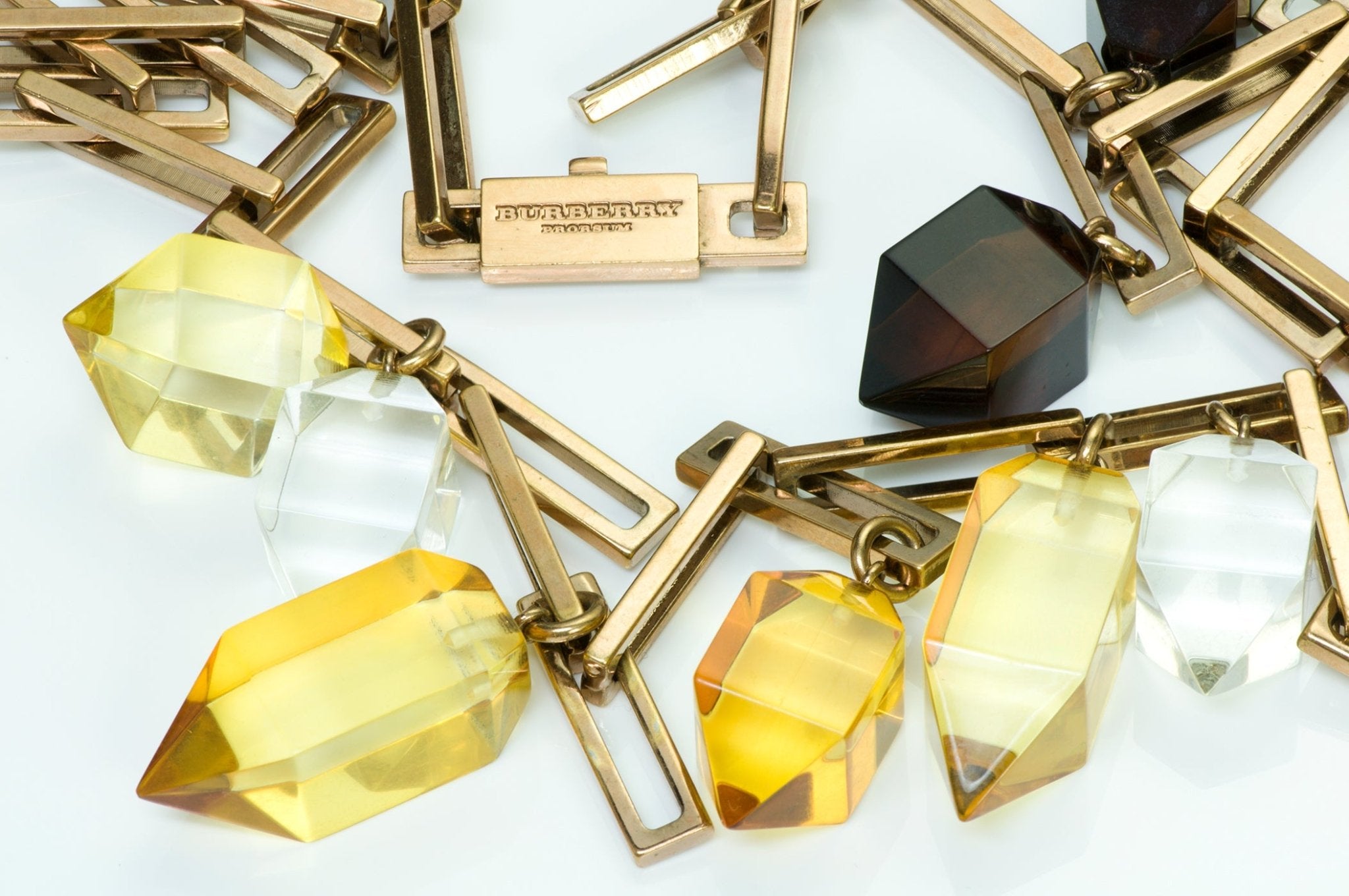 Burberry Prorsum Lucite Crystal Chain Necklace