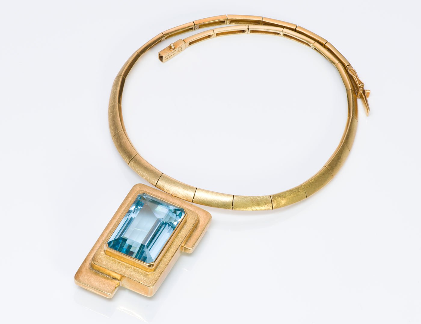 Burle Marx 18K Gold Aquamarine Amethyst Necklace Brooch Ring