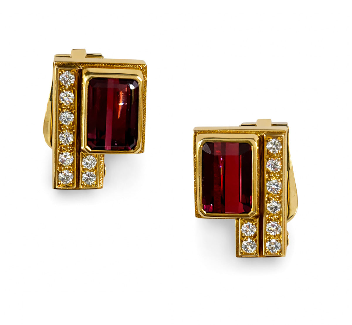 Haroldo Burle Marx Pink Tourmaline & Diamond Earrings in 18K Gold