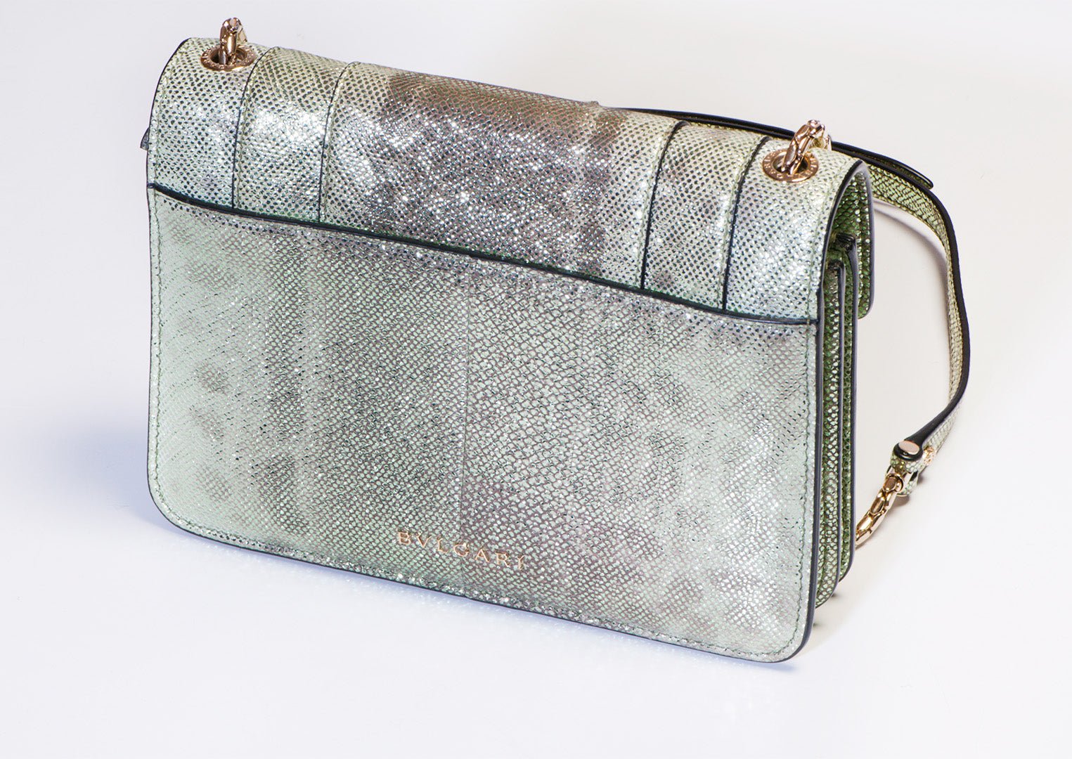 Bvlgari Serpenti Forever Green Karung Leather Crossbody Mini Bag