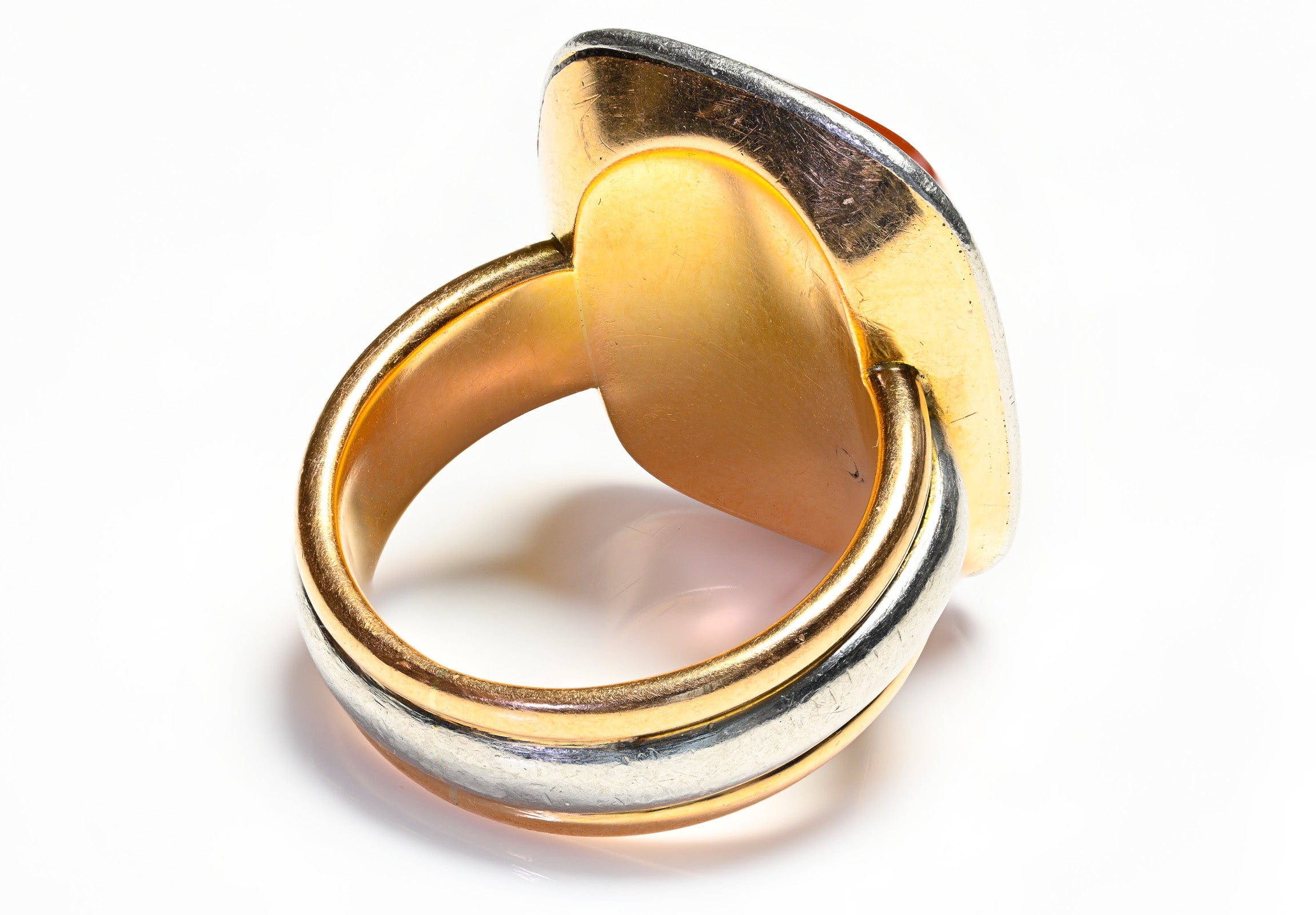 Antique Gold Platinum Hercules Signet Men's Ring
