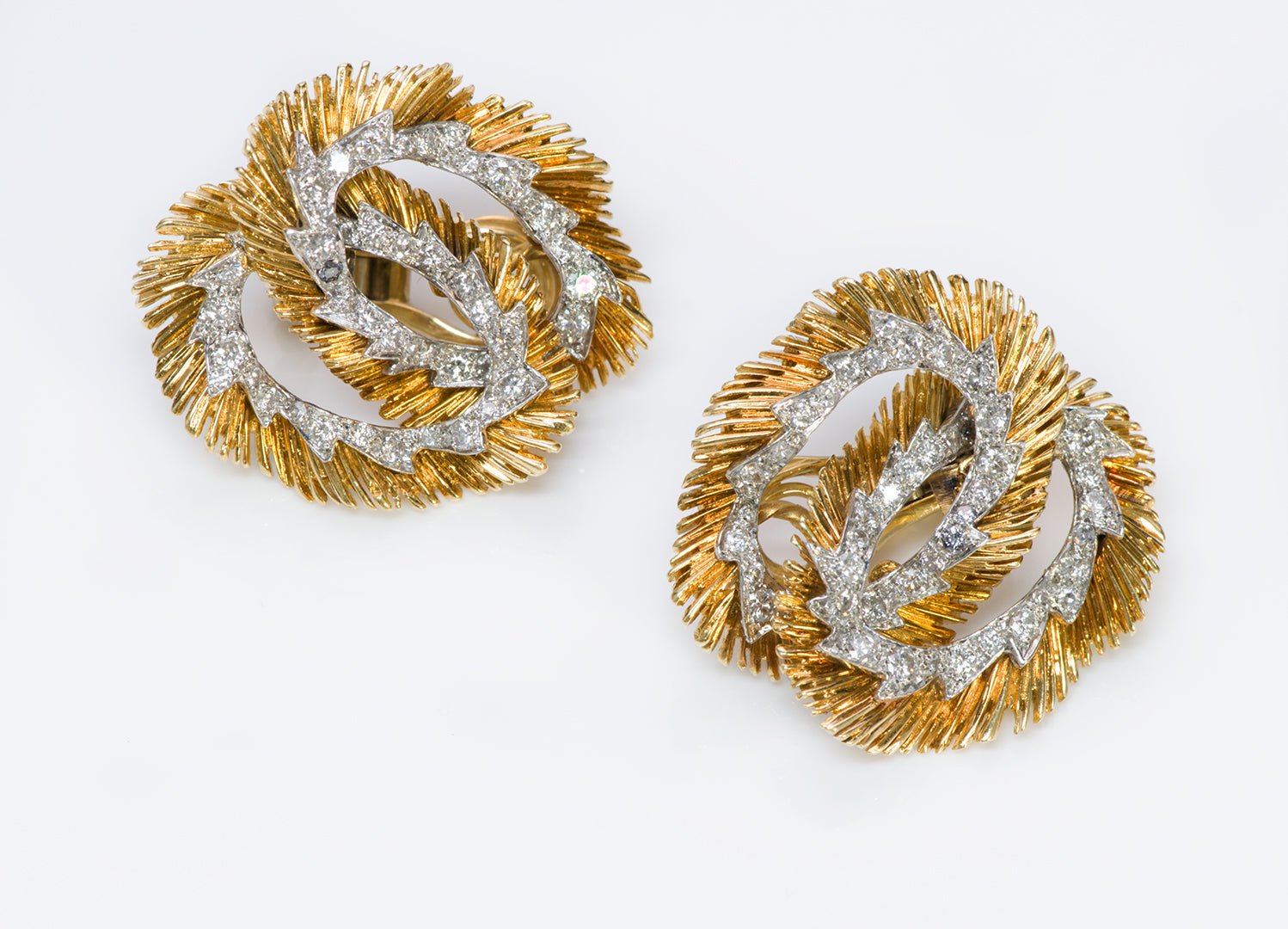 Cartier 18K Gold Diamond Earrings & Brooch