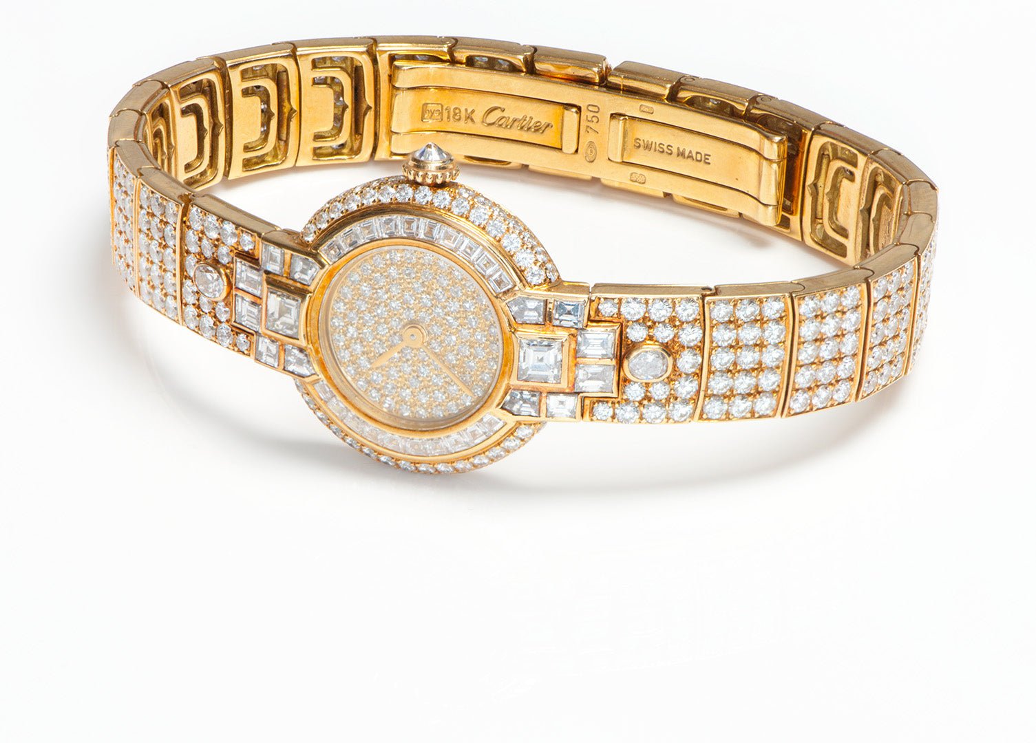 Cartier 18K Yellow Gold Diamond Ladies Watch