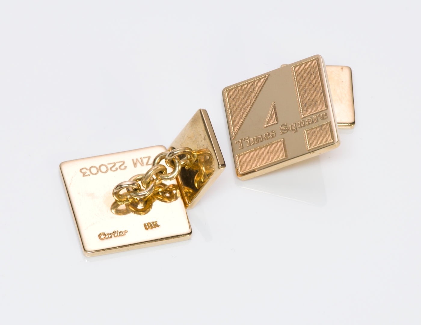 Cartier "4 Times Square" Gold Cufflinks