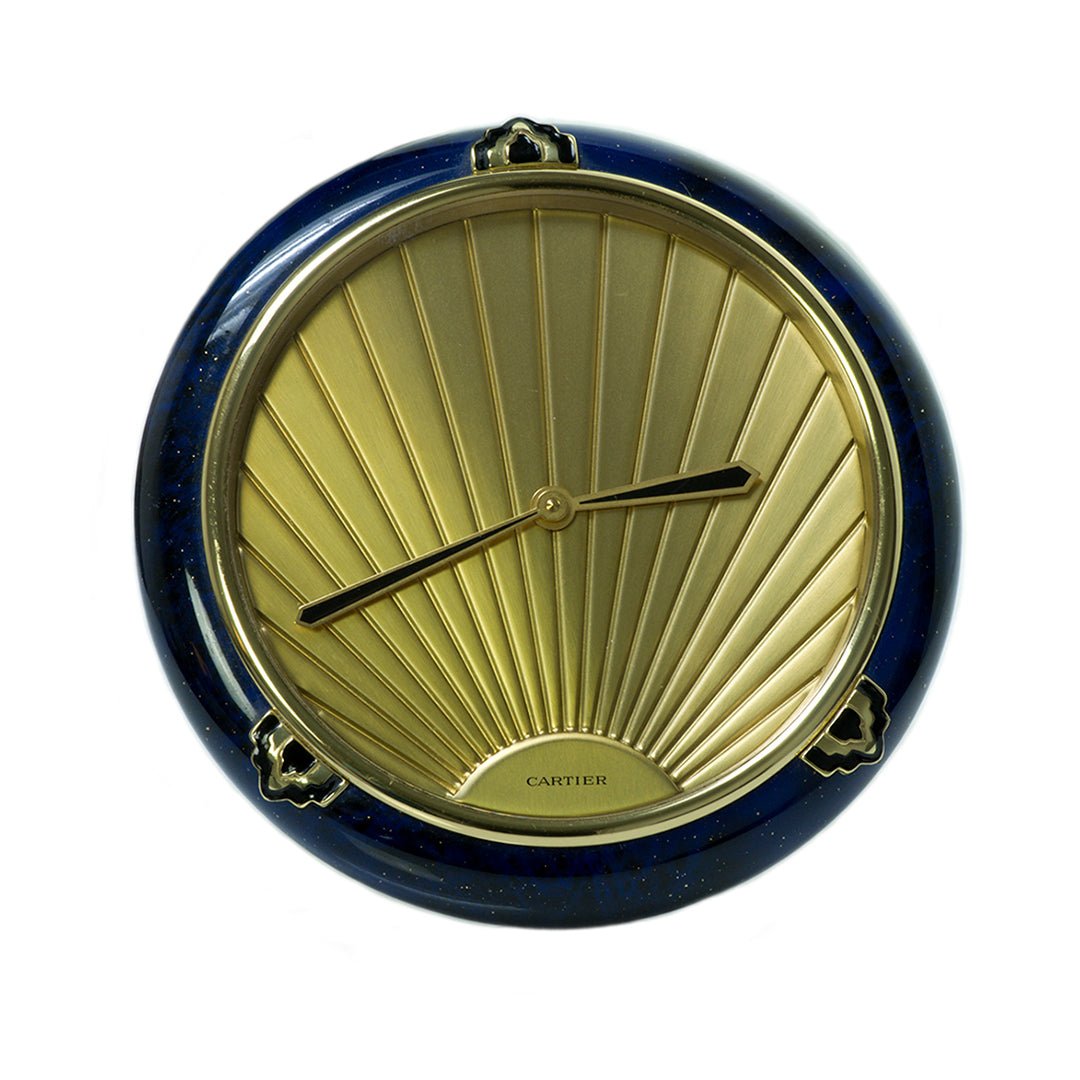 Cartier Art Deco " Lapis" Enamel Desk Clock