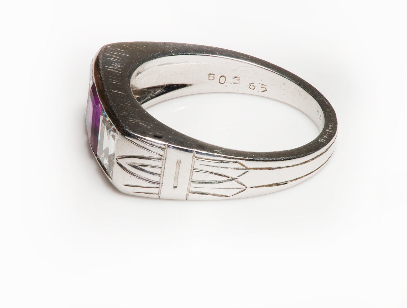 Cartier Art Deco Men's Diamond Burma Ruby Platinum Ring