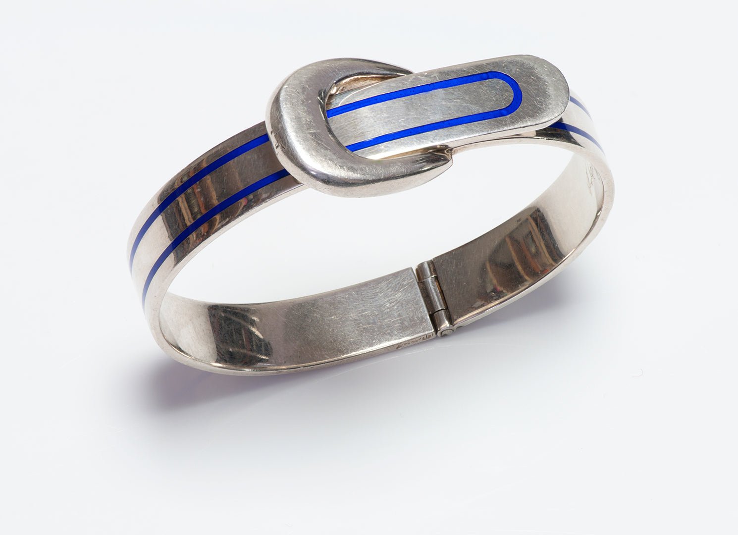 Cartier by Antonio Fallaci Enamel Sterling Silver Bracelet