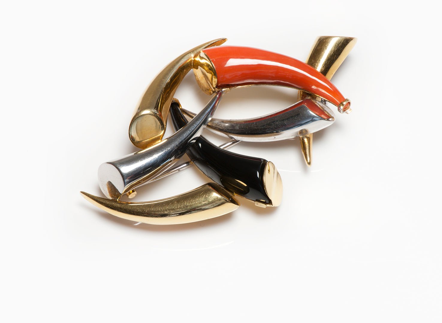 Cartier Enamel 18K Gold Pendant Brooch