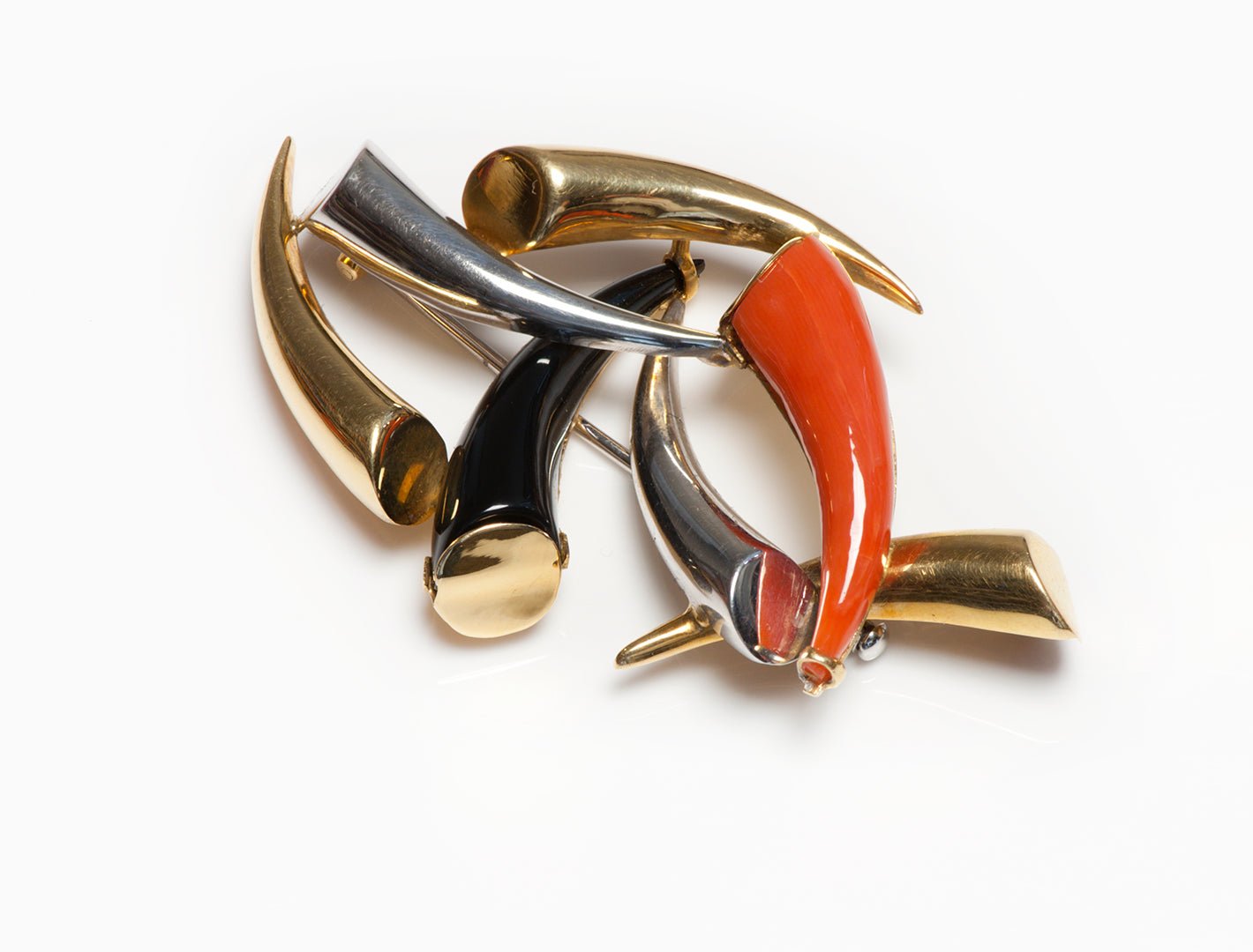 Cartier Enamel 18K Gold Pendant Brooch