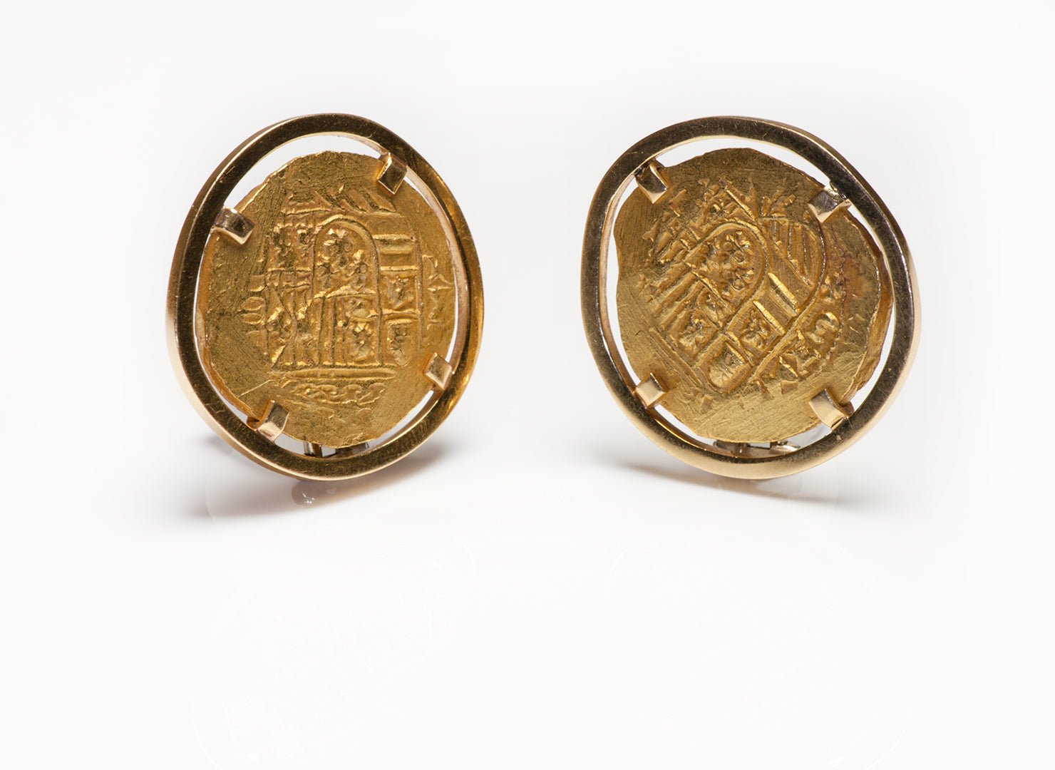 Cartier Gold Ancient Coin Earrings
