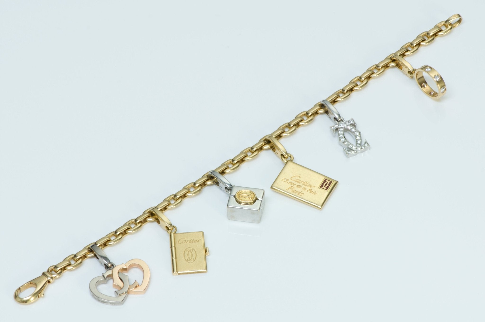 Cartier Gold Diamond Charm Bracelet