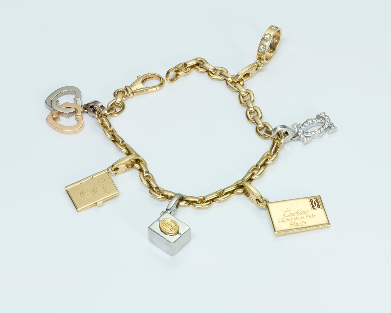 Cartier Gold Diamond Charm Bracelet