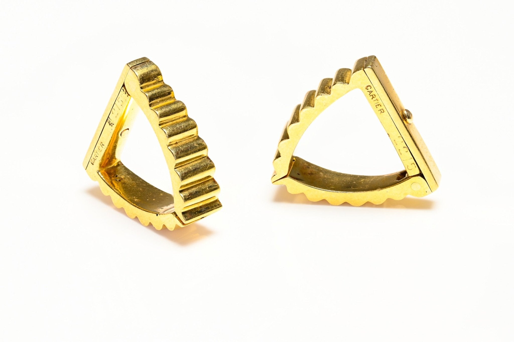 Cartier Gold Fluted Stirrup Cufflinks