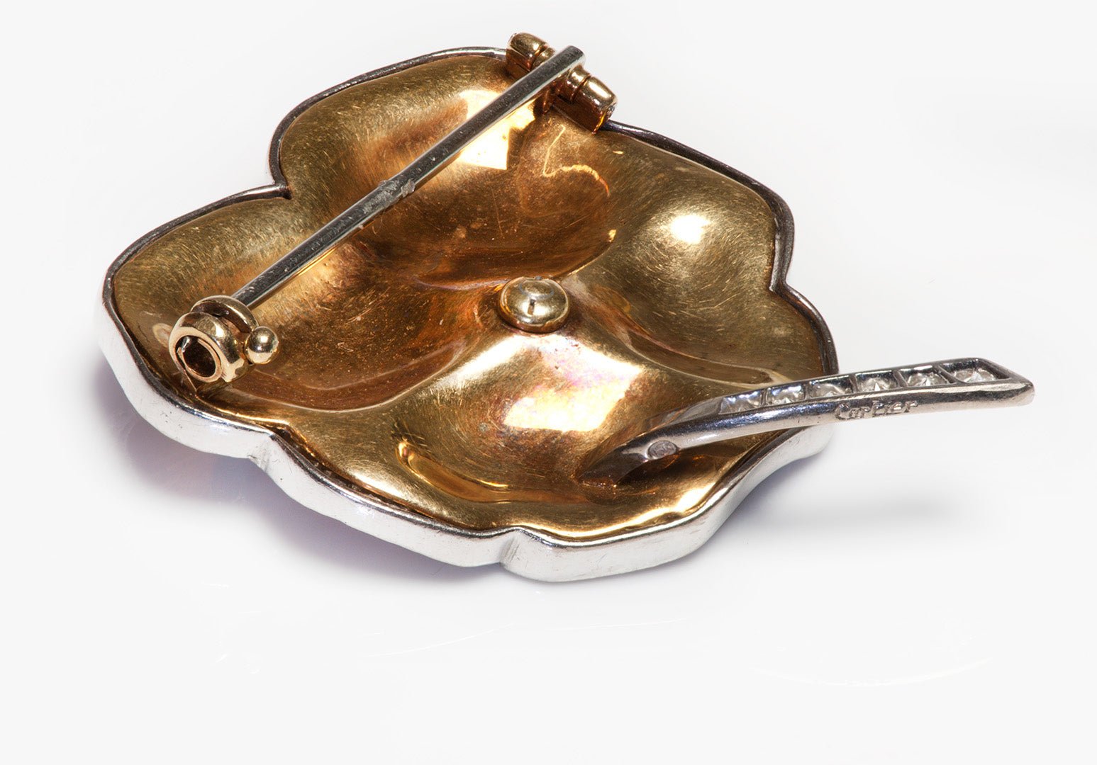 Cartier Gold Platinum Diamond Pansy Brooch