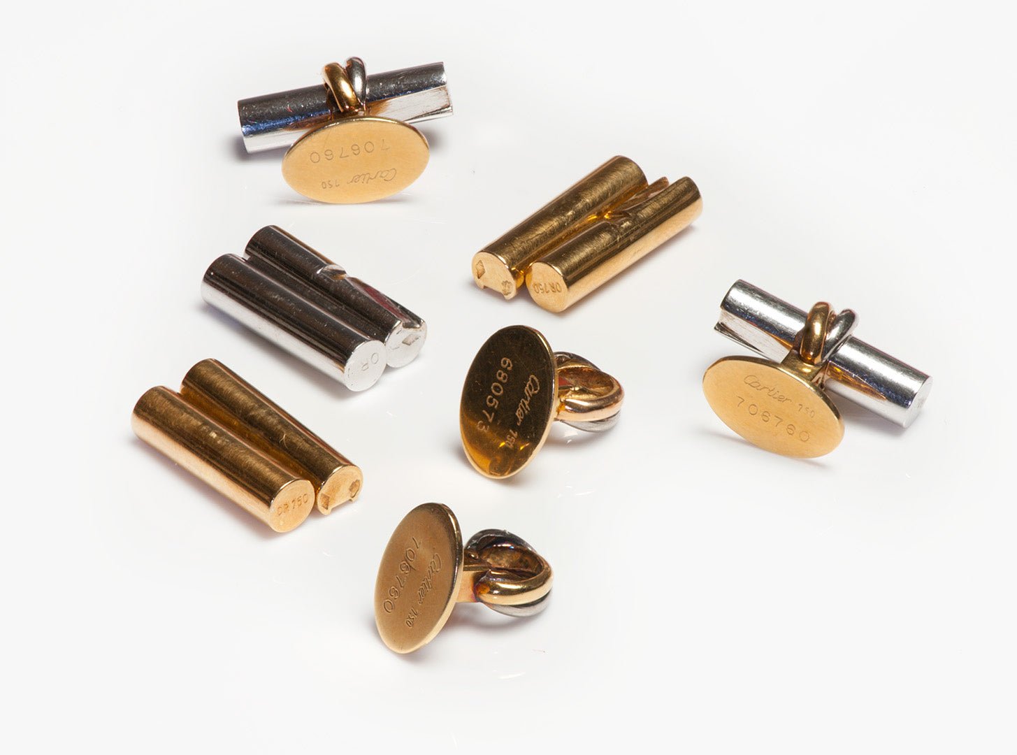 Cartier Interchangeable Cufflinks with Matching Interchangeable Studs