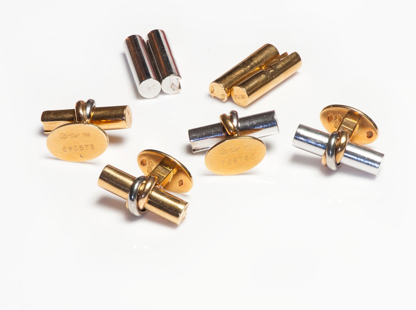 Cartier Interchangeable Cufflinks with Matching Interchangeable Studs
