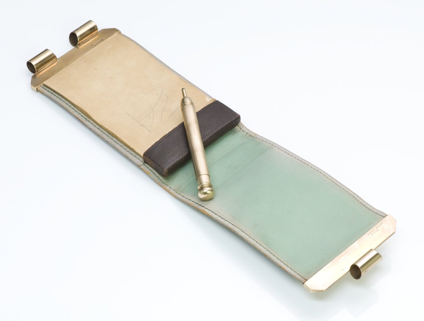 Cartier London Gold Notepad & Pencil