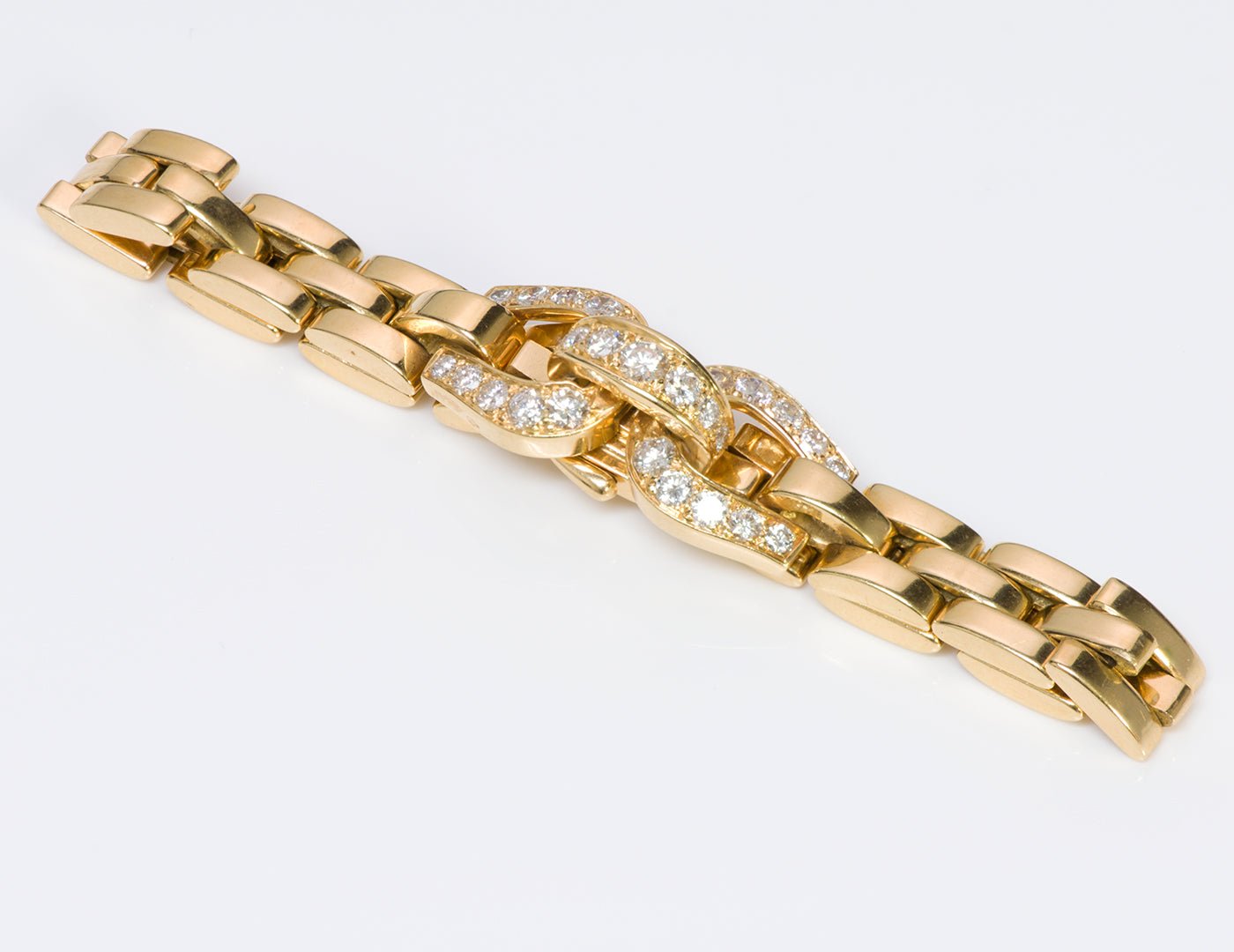 Cartier Panthere Maillon Diamond 18K Gold Necklace & Bracelet