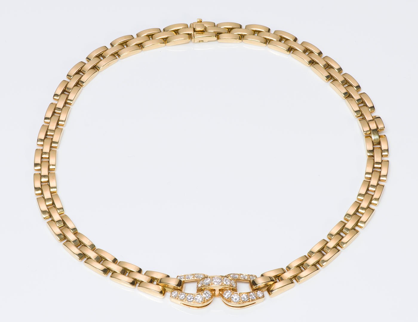Cartier Panthere Maillon Diamond 18K Gold Necklace & Bracelet