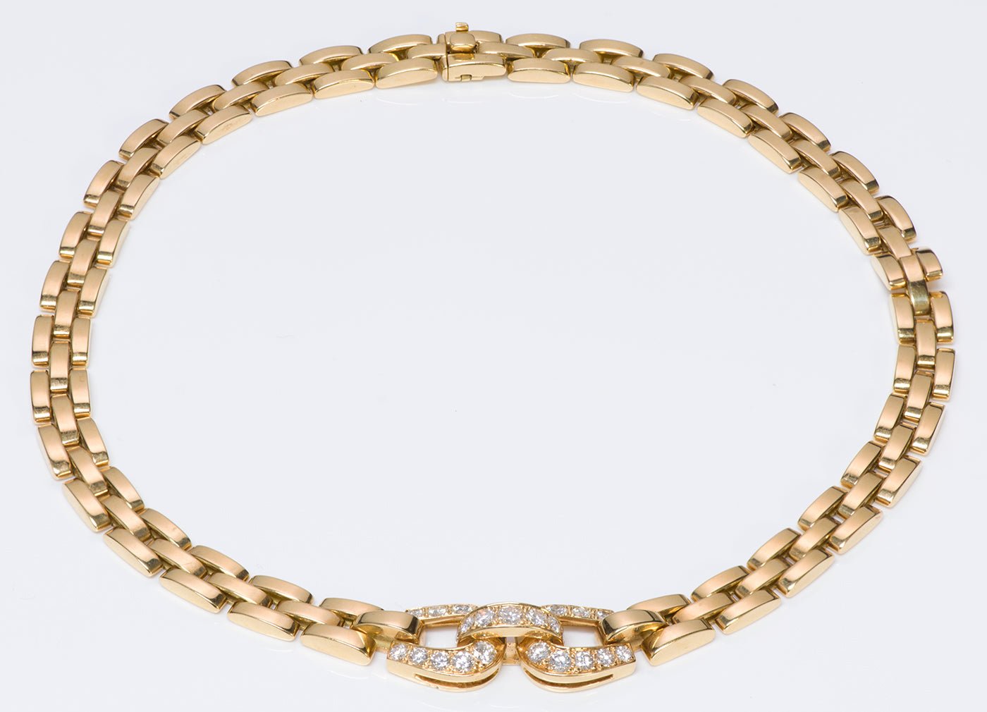 Cartier Panthere Maillon Diamond 18K Gold Necklace & Bracelet