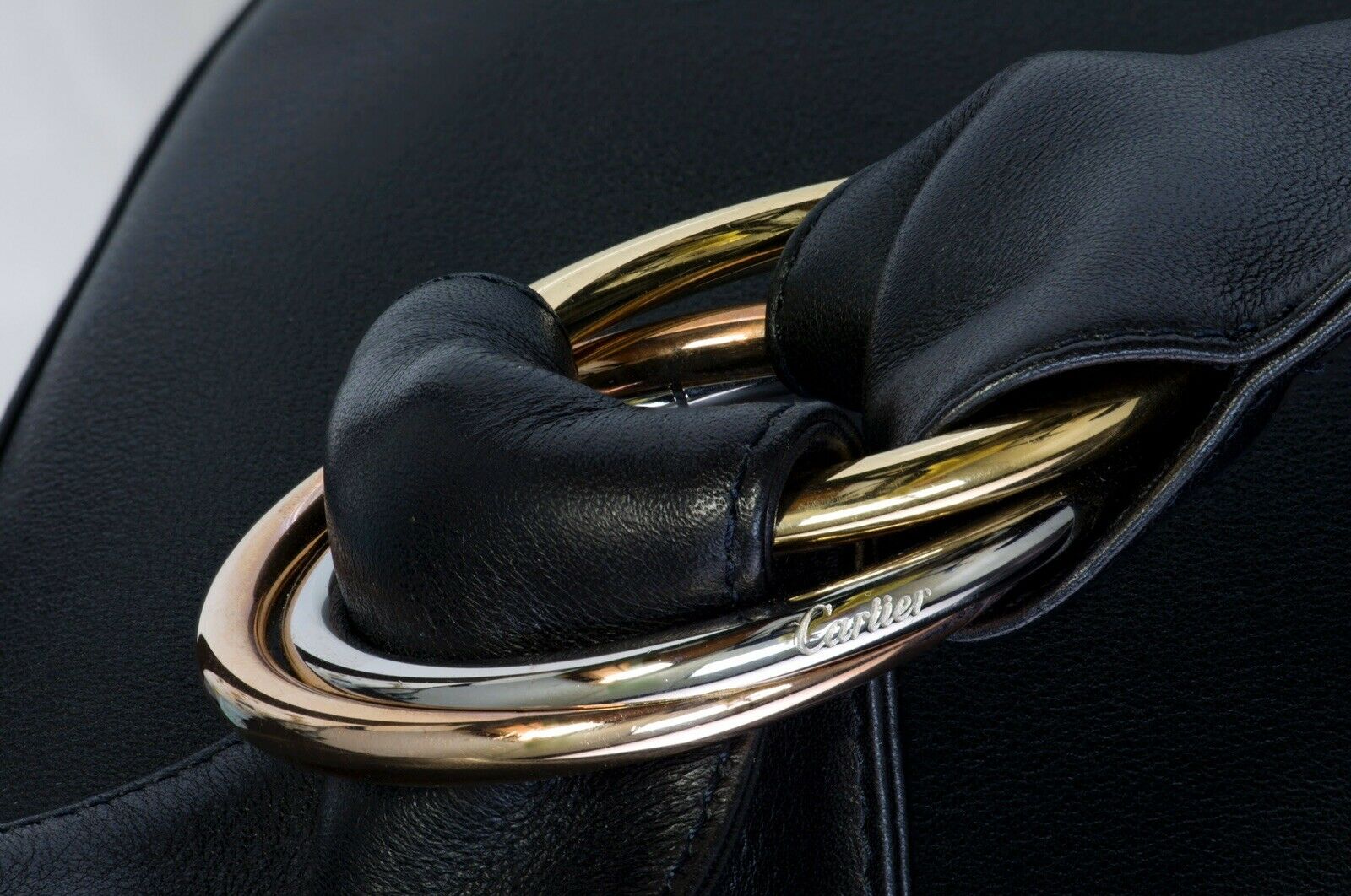 CARTIER Paris Black Leather Trinity Women’s Shoulder Bag
