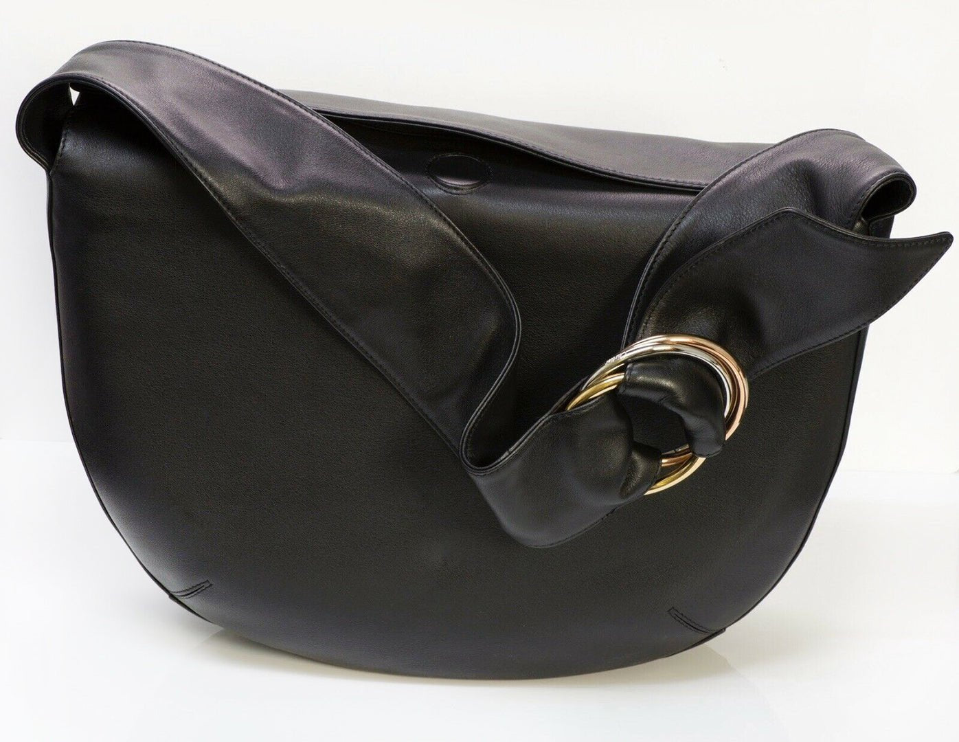 CARTIER Paris Black Leather Trinity Women’s Shoulder Bag