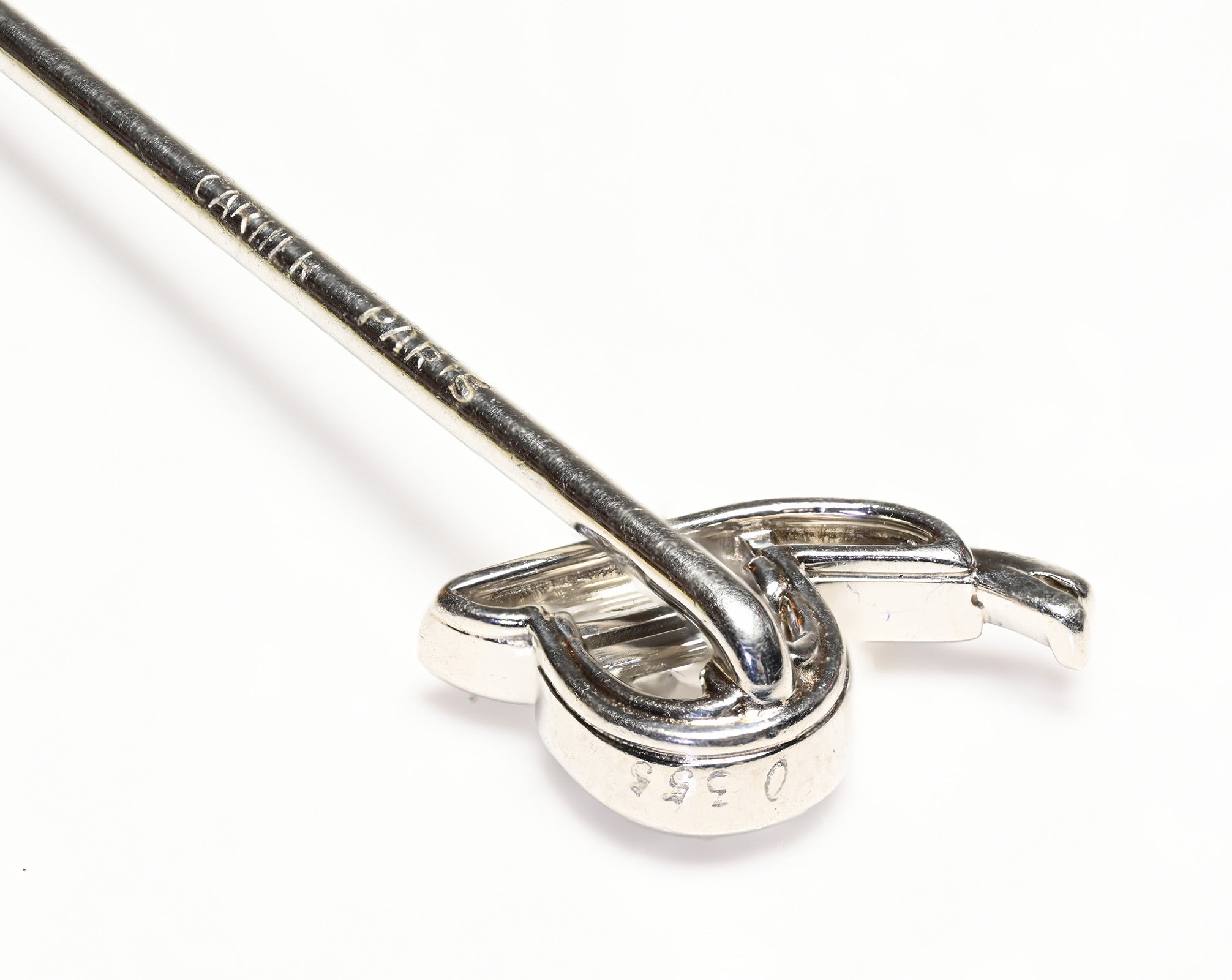 Cartier Paris Platinum Fancy Diamond "Snail" Stick Pin