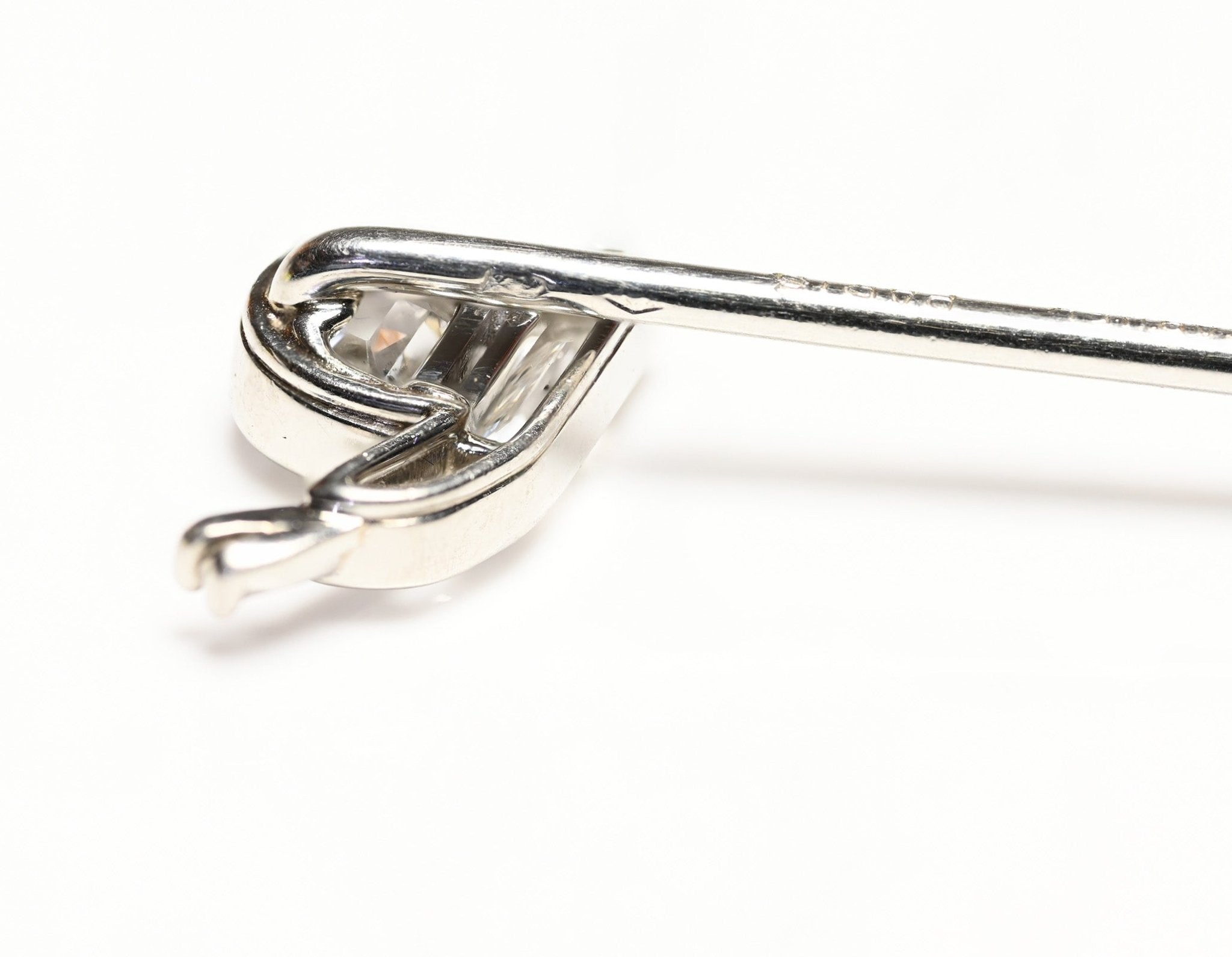 Cartier Paris Platinum Fancy Diamond "Snail" Stick Pin