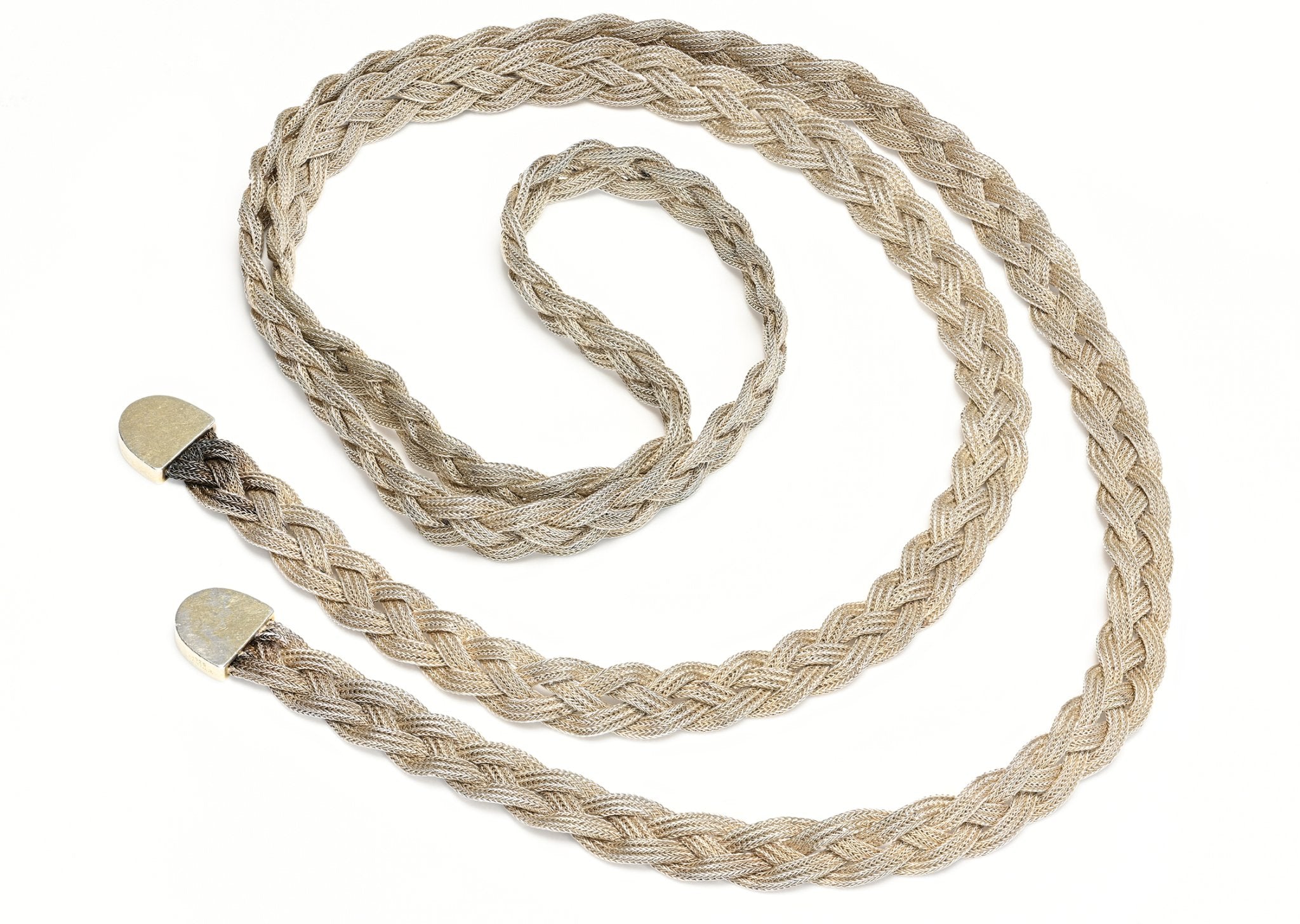 Cartier Silver Woven Mesh Lariat Necklace