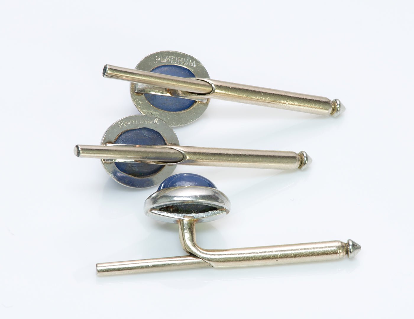 Cartier Star Sapphire Platinum Cufflink & Stud Set