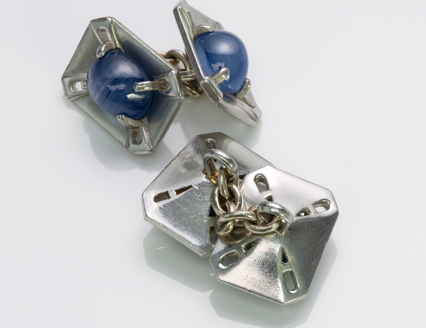 Cartier Star Sapphire Platinum Cufflink & Stud Set