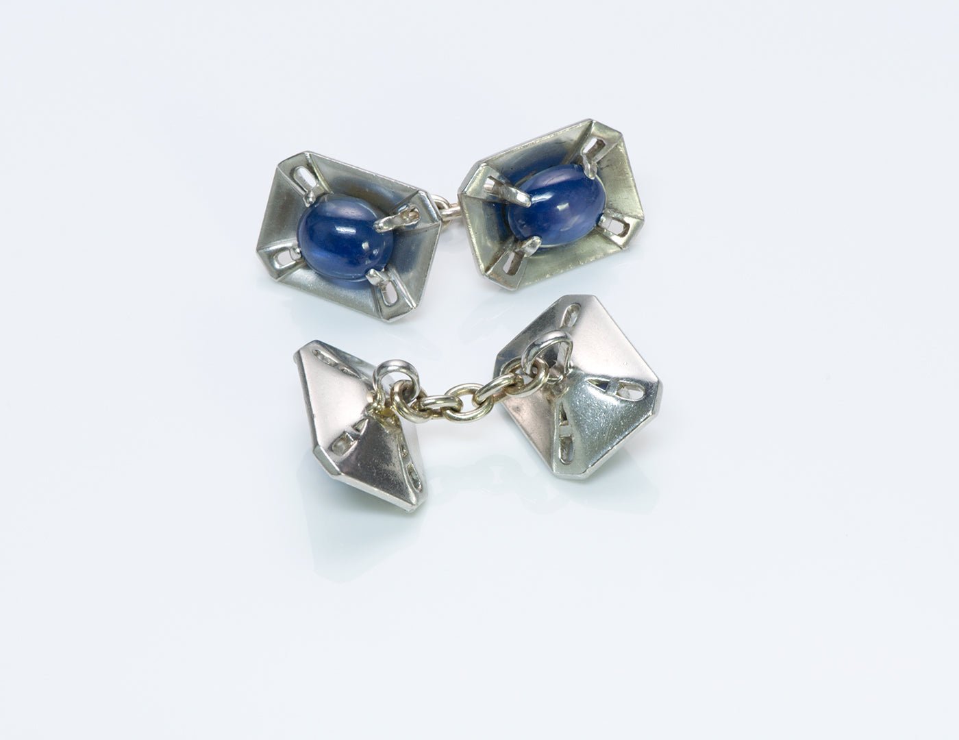 Cartier Star Sapphire Platinum Cufflink & Stud Set