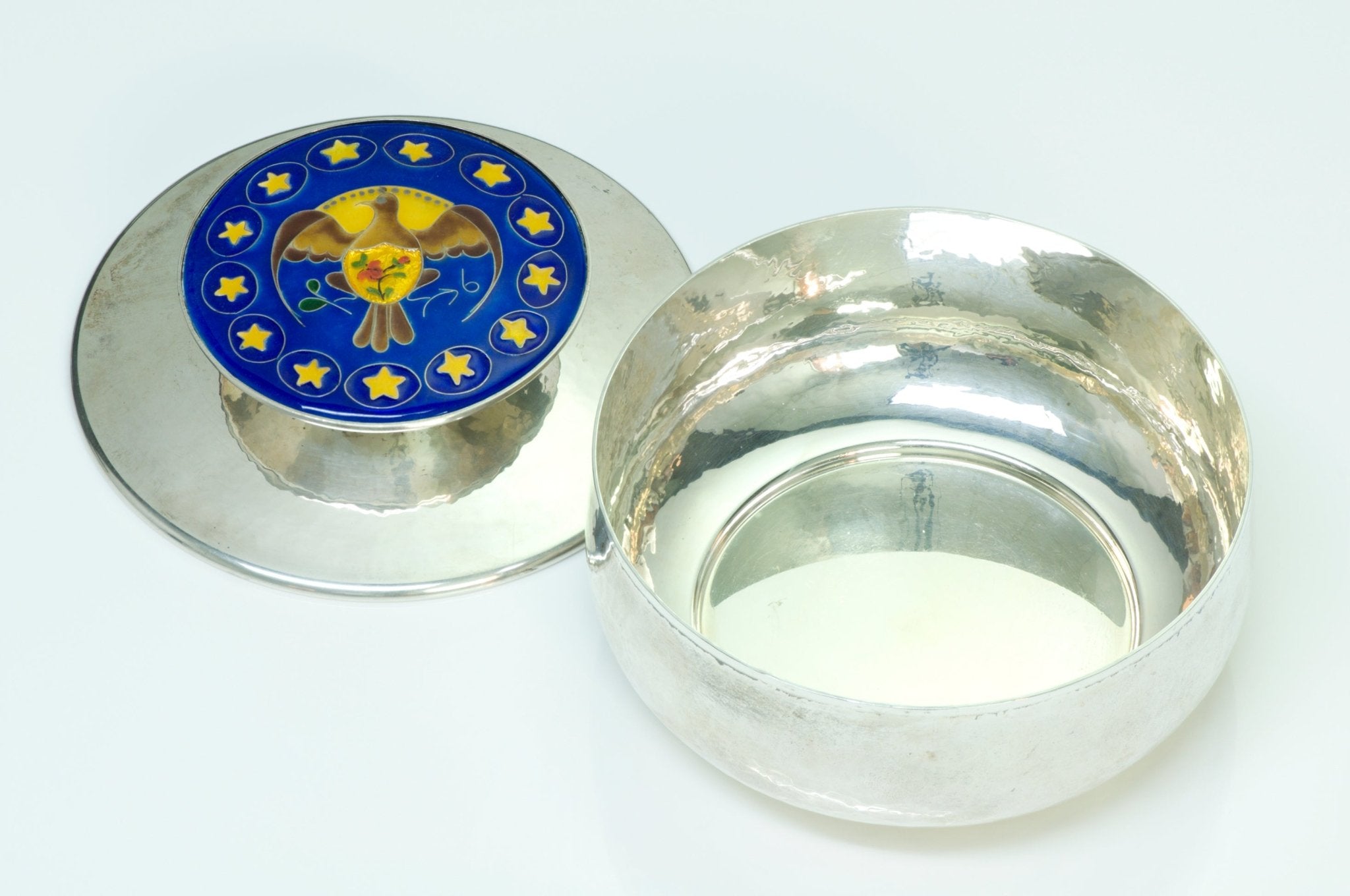 Cartier Sterling Silver Cloisonne Enamel Box