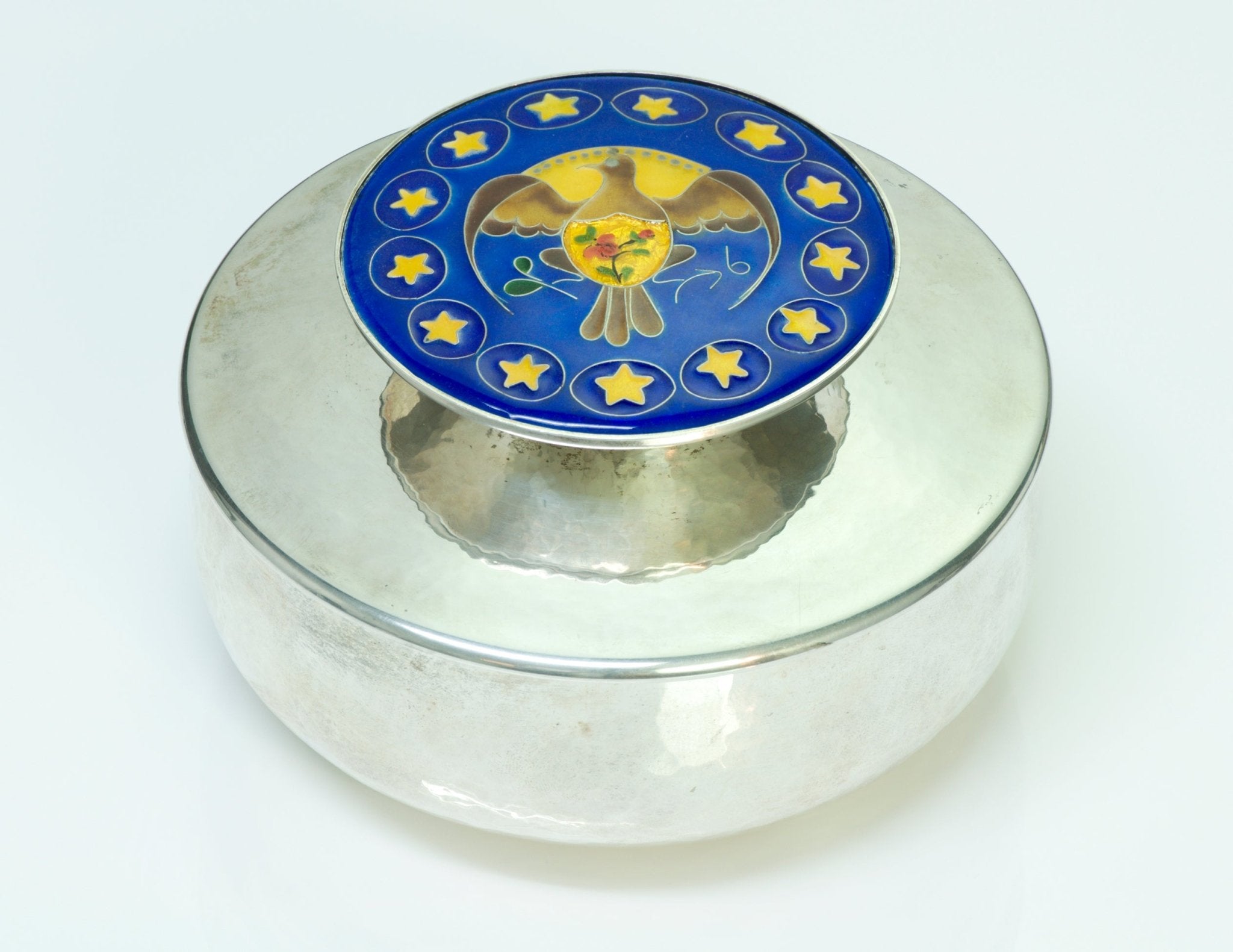Cartier Sterling Silver Cloisonne Enamel Box