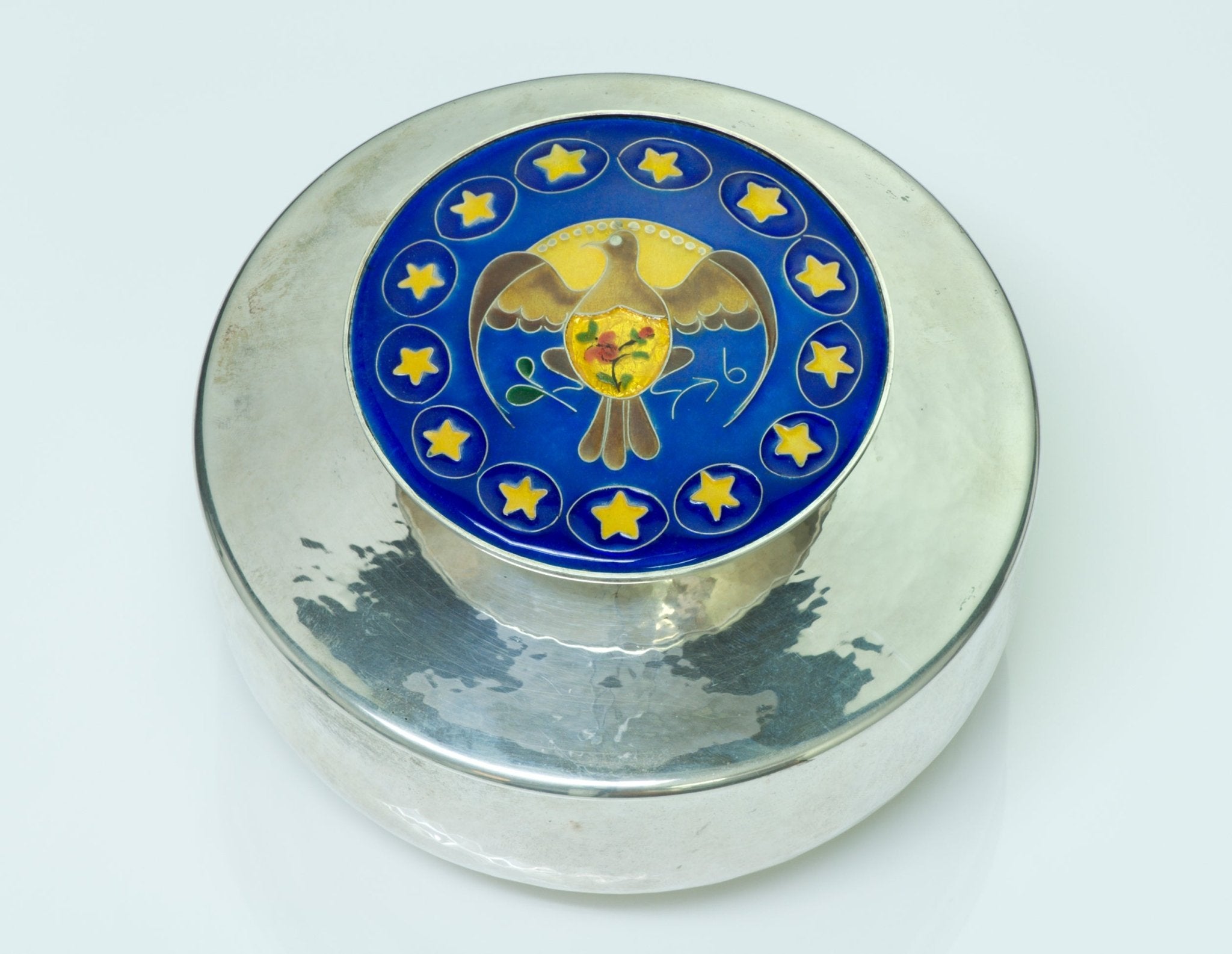 Cartier Sterling Silver Cloisonne Enamel Box