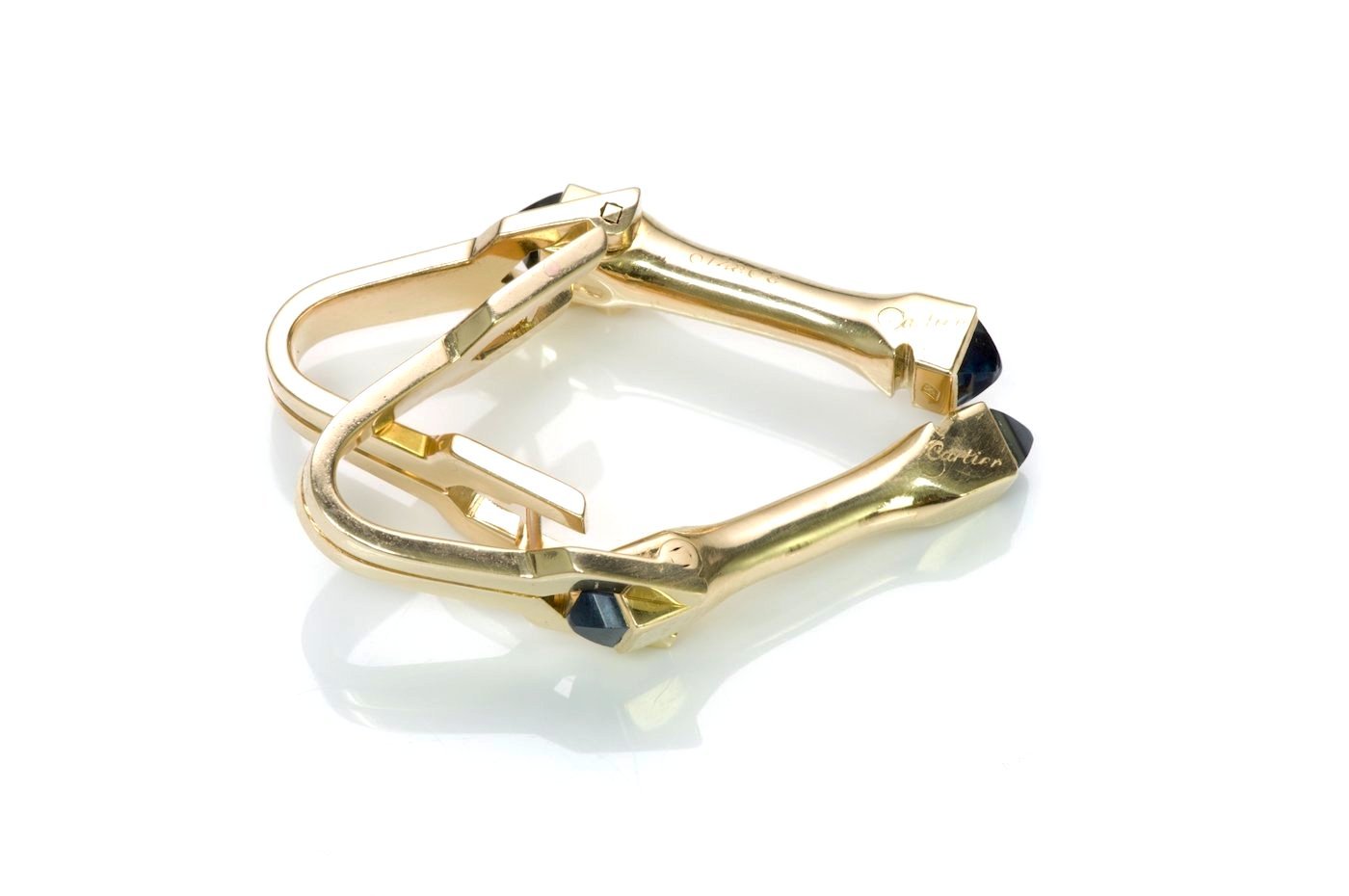 Cartier Stirrup Sapphire 18K Gold Cufflinks