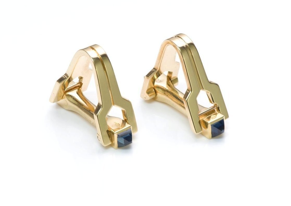 Cartier Stirrup Sapphire 18K Gold Cufflinks