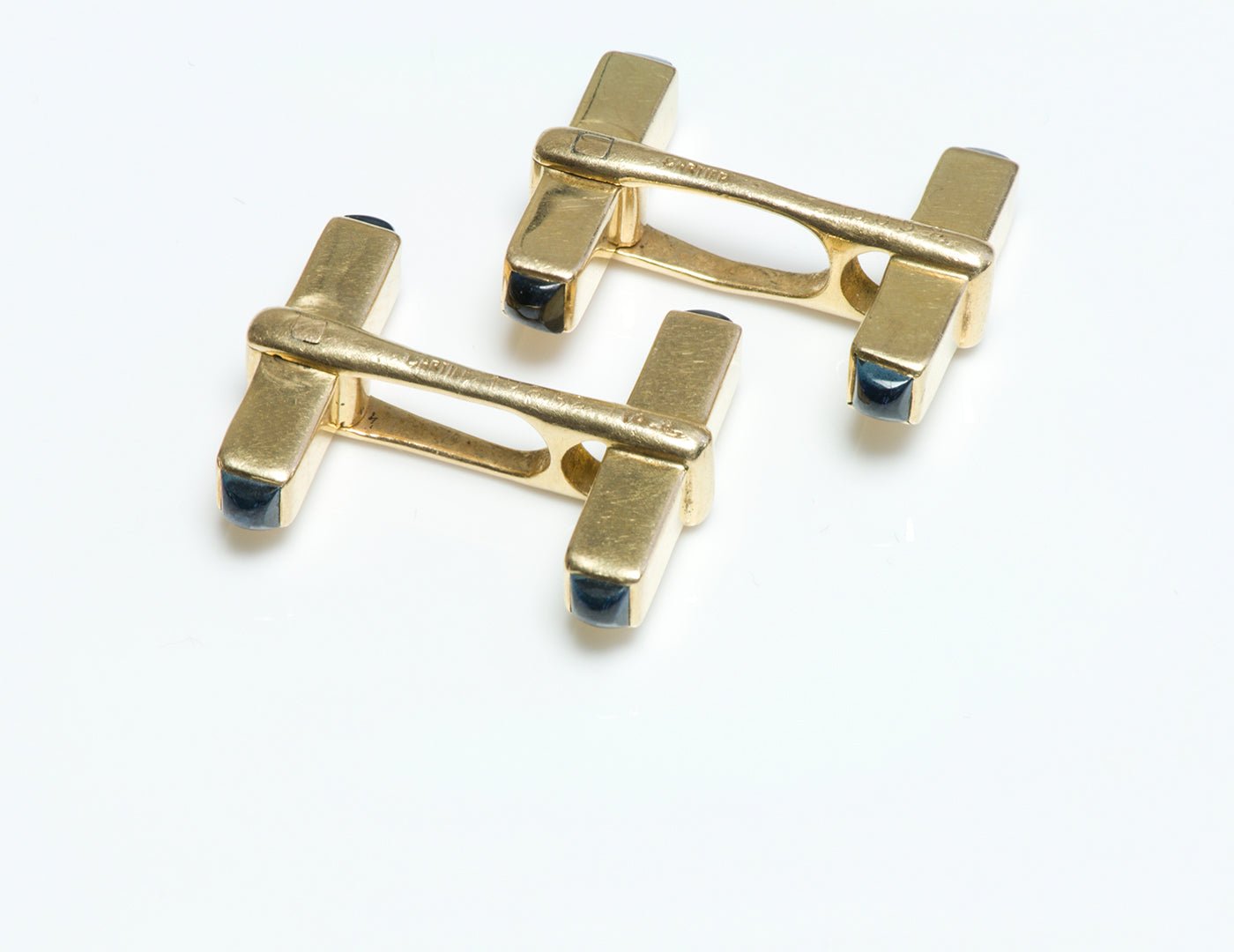 Cartier Swivel Gold Sapphire Cufflinks