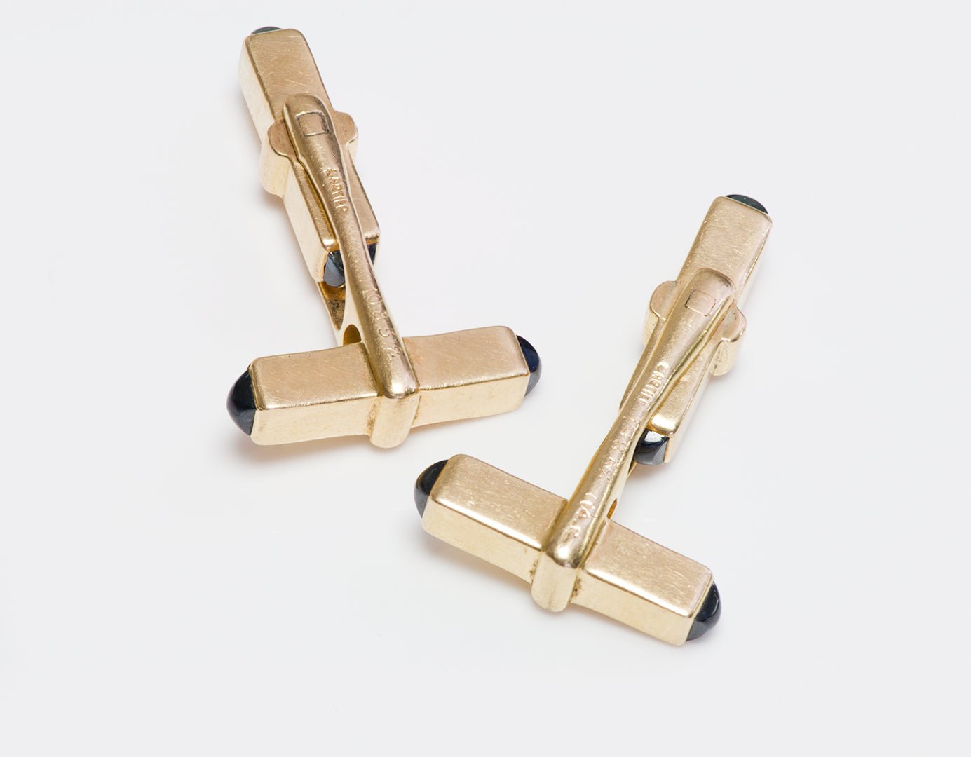 Cartier Swivel Gold Sapphire Cufflinks