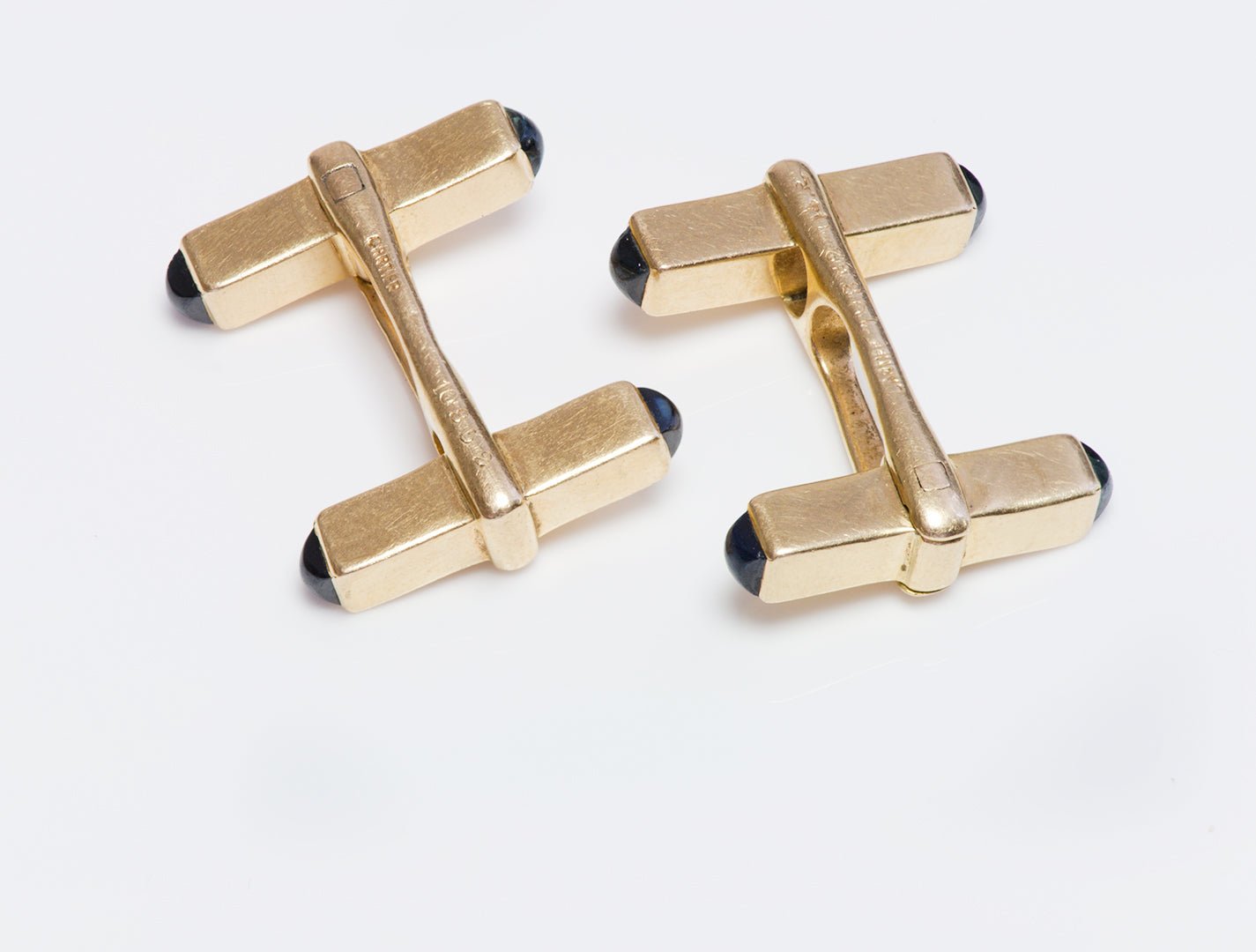 Cartier Swivel Gold Sapphire Cufflinks