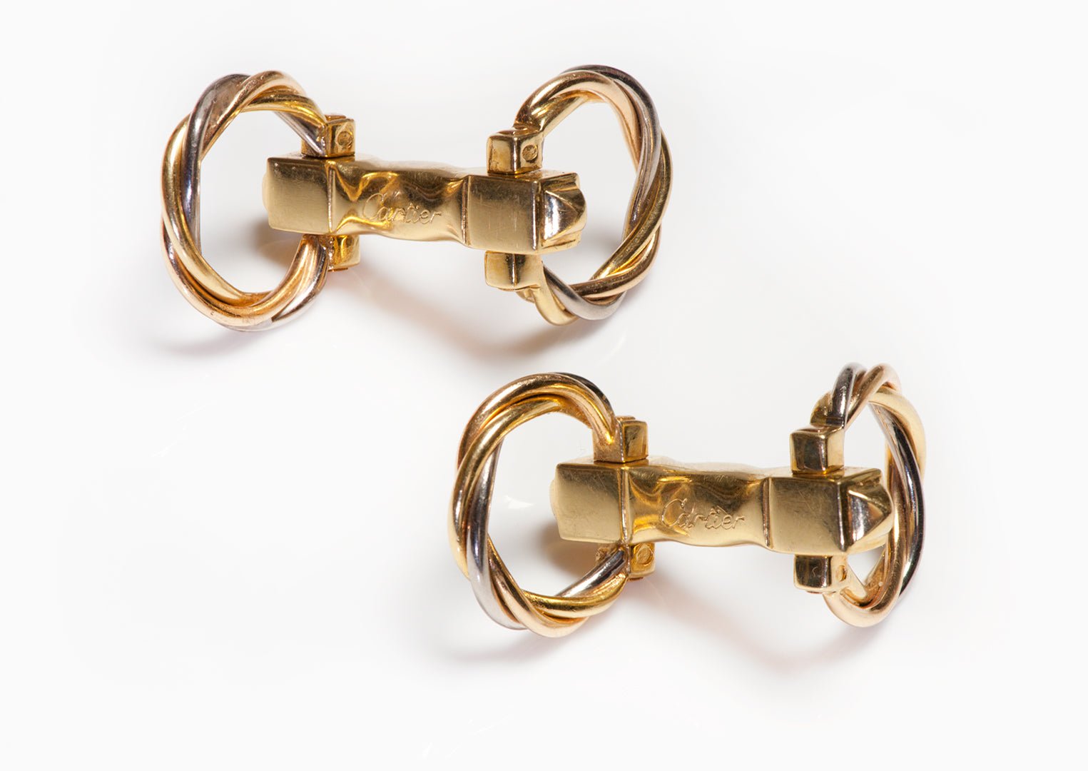 Cartier Trinity 18K Gold Stirrup Cufflinks