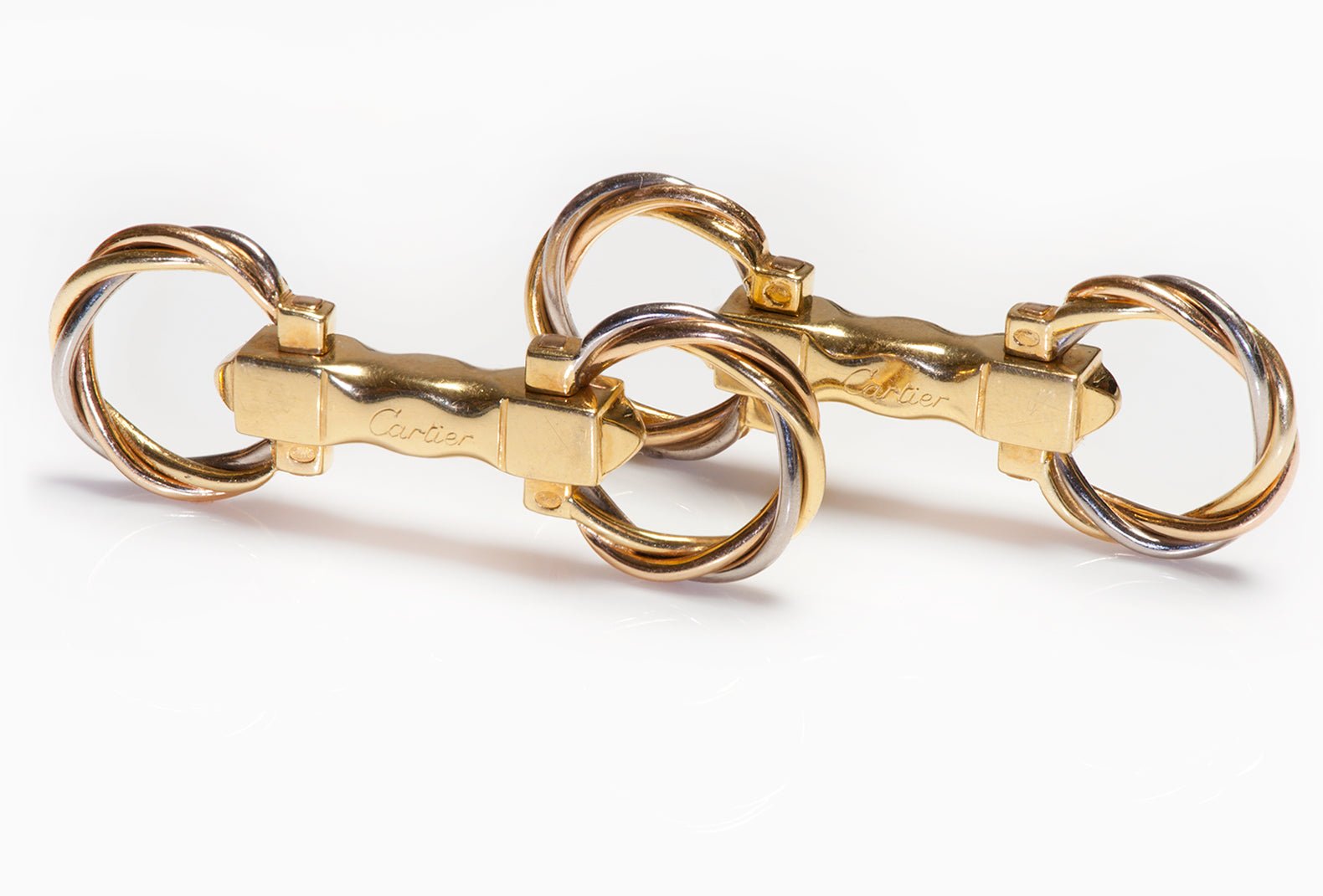 Cartier Trinity 18K Gold Stirrup Cufflinks