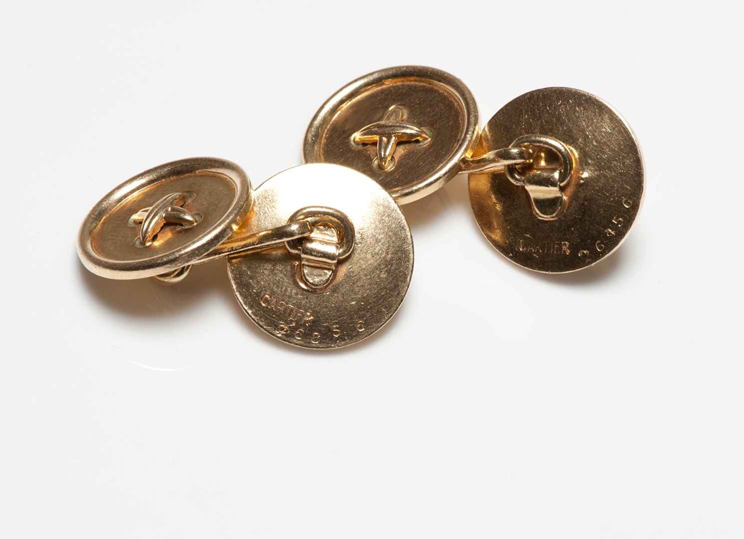 Cartier Yellow Gold Button Cufflinks