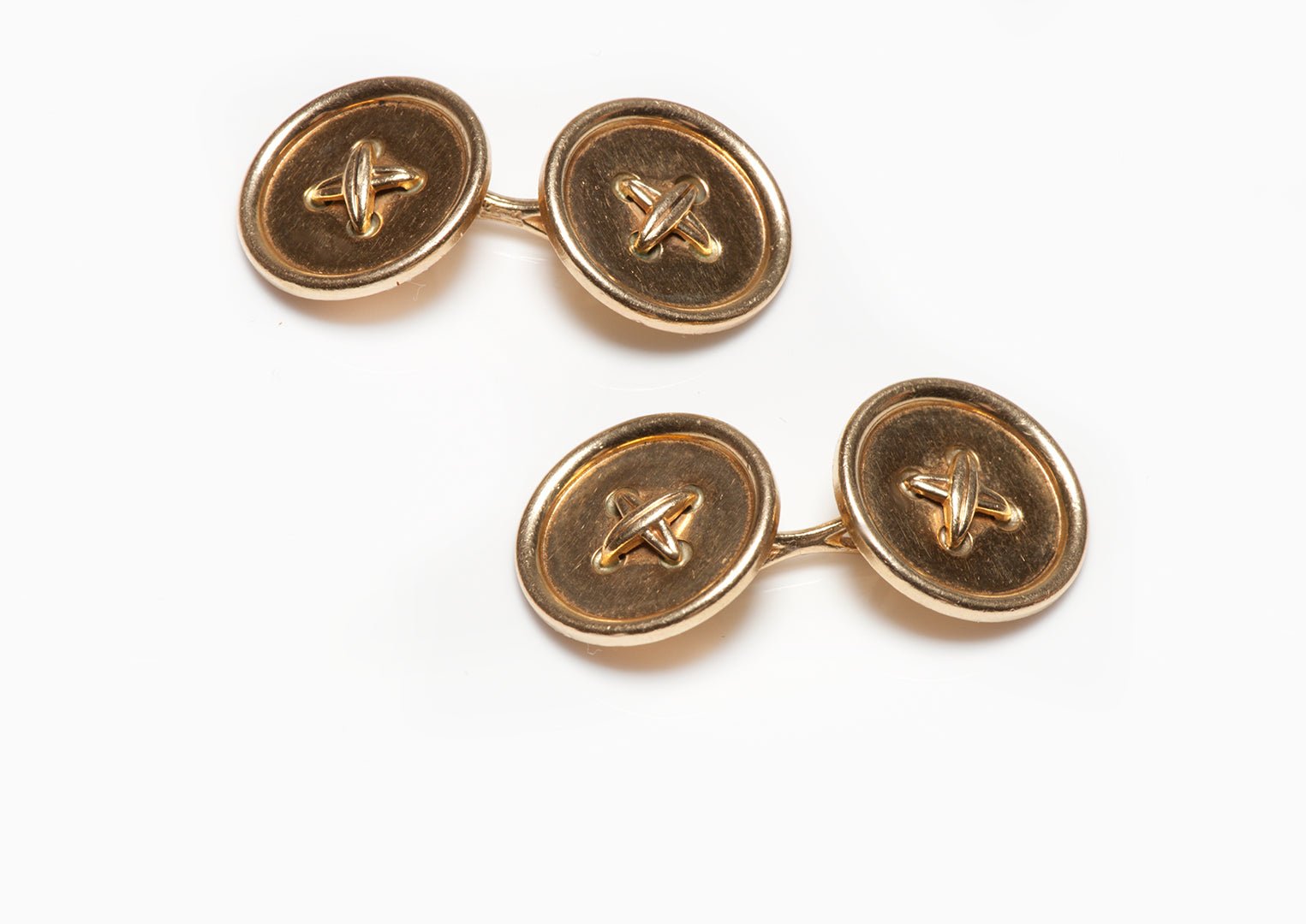 Cartier Yellow Gold Button Cufflinks