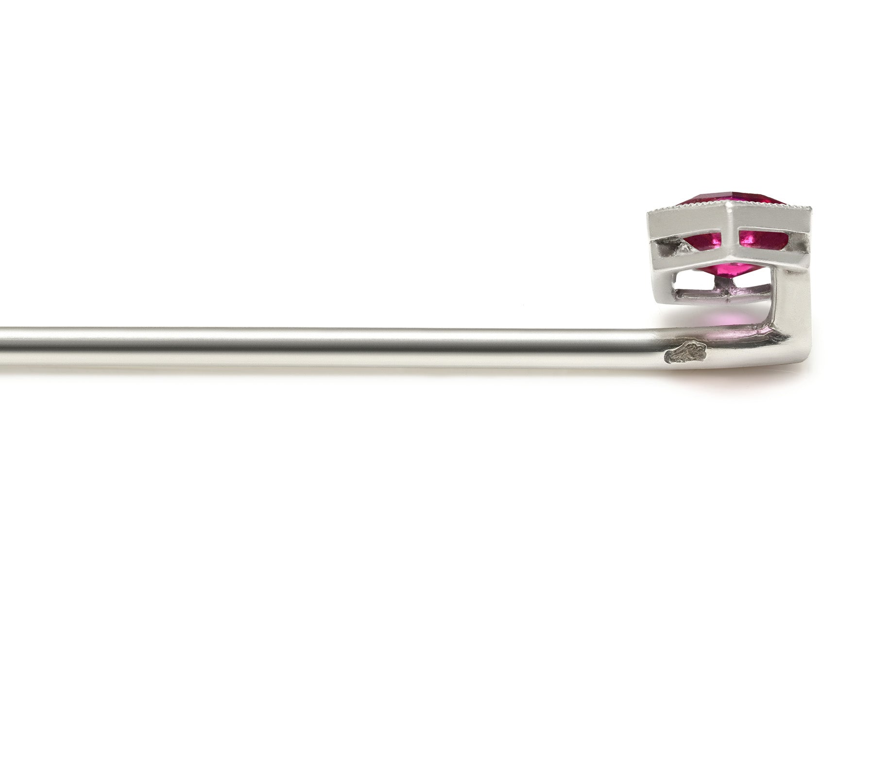 Cartier Paris Art Deco 18K Gold Emerald and Diamond Stick Pin