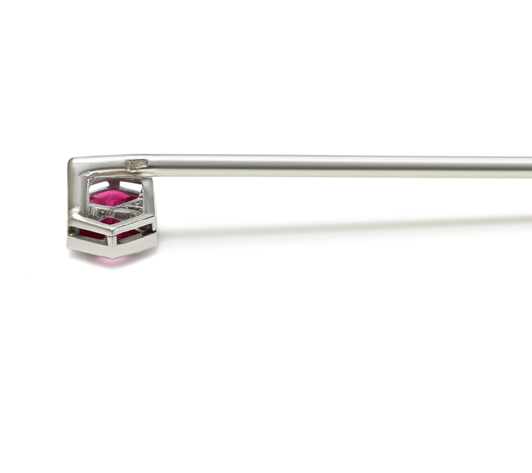 Cartier Paris Art Deco 18K Gold Emerald and Diamond Stick Pin