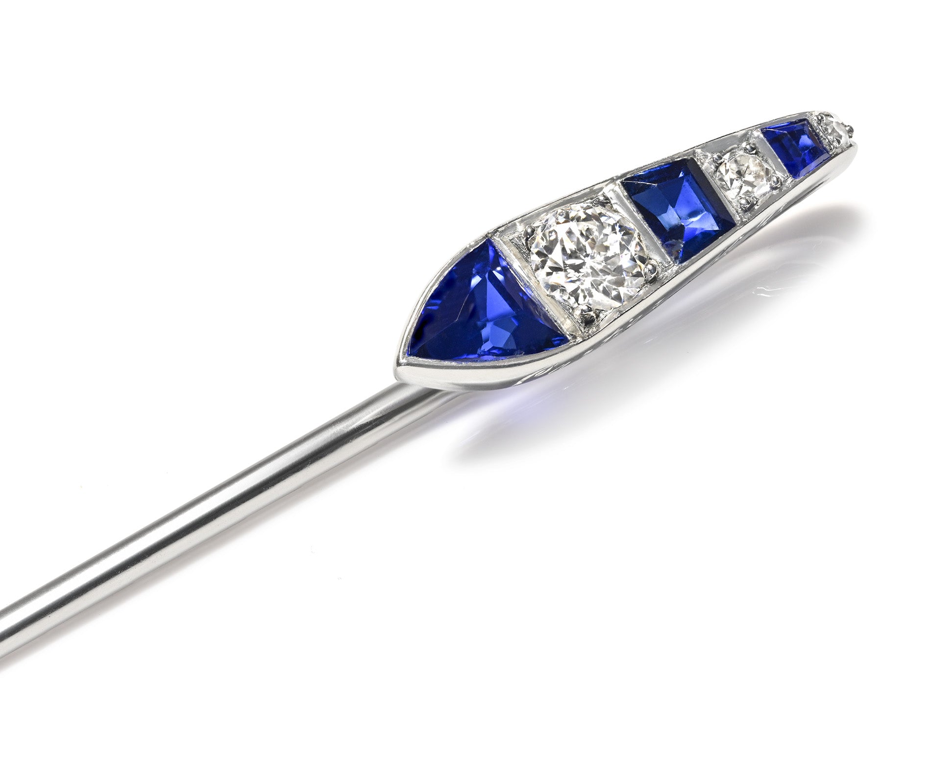 Cartier Art Deco Sapphire Diamond Stick Pin