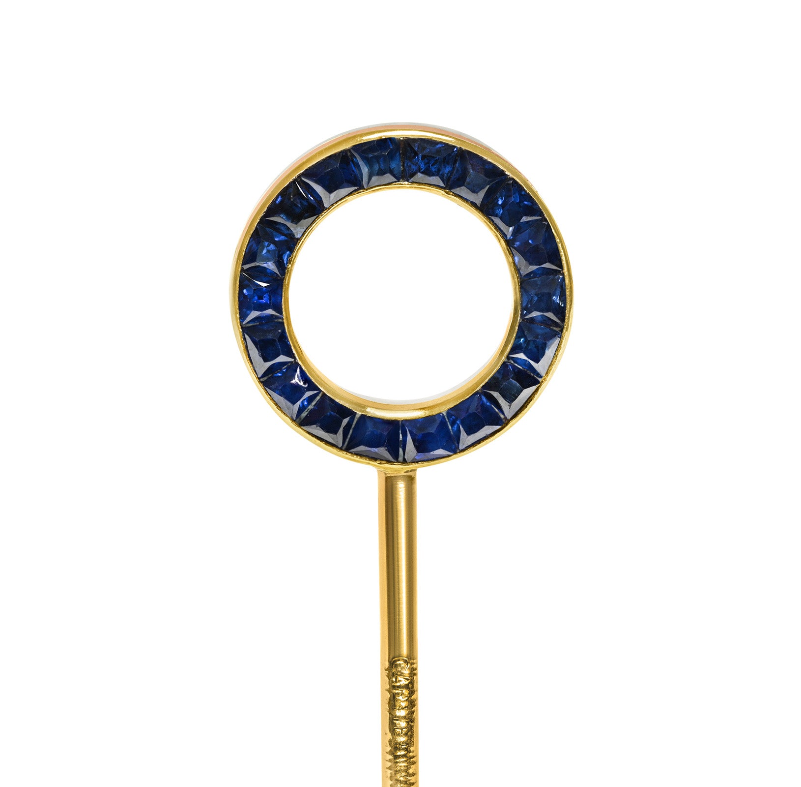 Cartier Belle Époque Sapphire Circle Stick Pin by Henri Picq